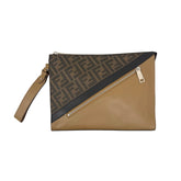 Fendi Tri Color Coated Canvas and Leather Diagonal Wristlet Pouch (pre-owned)
