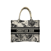 Dior canvas tote bag with top handles and lion-and-map print, CHRISTIAN DIOR band