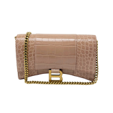 Balenciaga Beige Croc Embossed Leather Hourglass Wallet On Chain
(brand new)