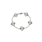 Van Cleef Vintage Alhambra bracelet, 5 motifs 18k White Gold (pre-owned)