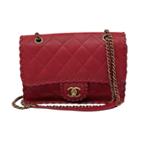 Chanel 2014-15 Happy Stitch Flap Bag Quilted Velvet Calfskin Small (pre-owned)
