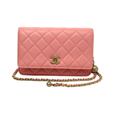 Chanel Quilted Lambskin Pearl Crush Wallet On Chain crossbody bag Microchipped (pre-owned)