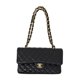 Chanel Black Medium Classic Caviar Double Flap shoulder bag microchipped (pre-owned)