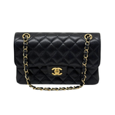 Chanel black Double Flap small Black Caviar microchipped (pre-owned)