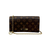 Louis Vuitton Wallet on Chain Lily Brown Monogram Canvas Shoulder Bag (pre-owned)