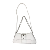 Balenciaga Small Croc Embossed Leather Lindsay satchel white (pre-owned)