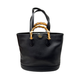 Gucci black bamboo-handle leather tote bag(pre-owned)