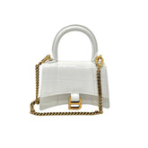 Balenciaga Hourglass Nano Crocodile Embossed Leather Cross-Body Bag Whiye (brand new)