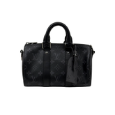Pre-owned Louis Vuitton black monogram handbag with dual top handles and front pockets