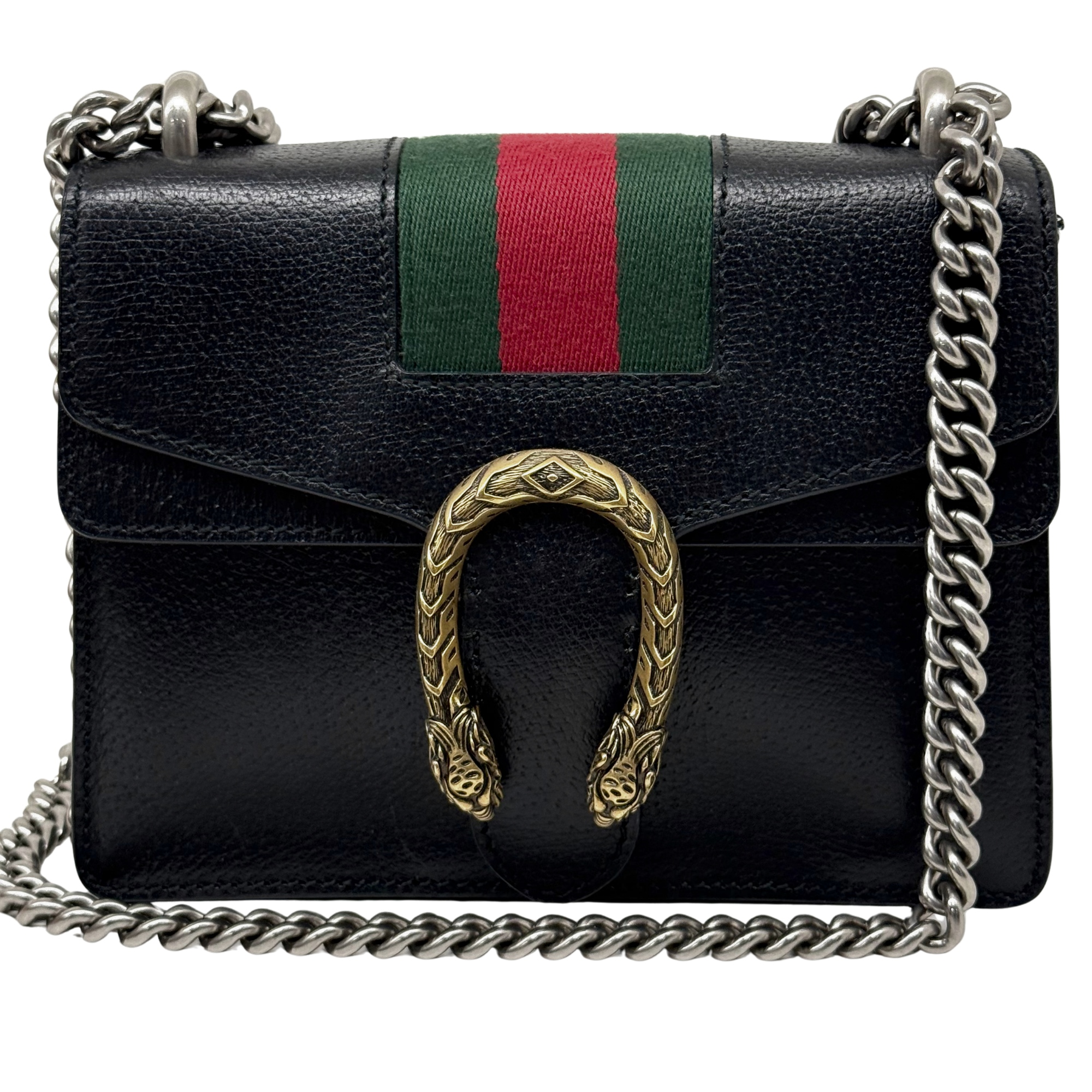 Gucci Black Mini Leather Dionysus Shoulder Bag (pre-owned)