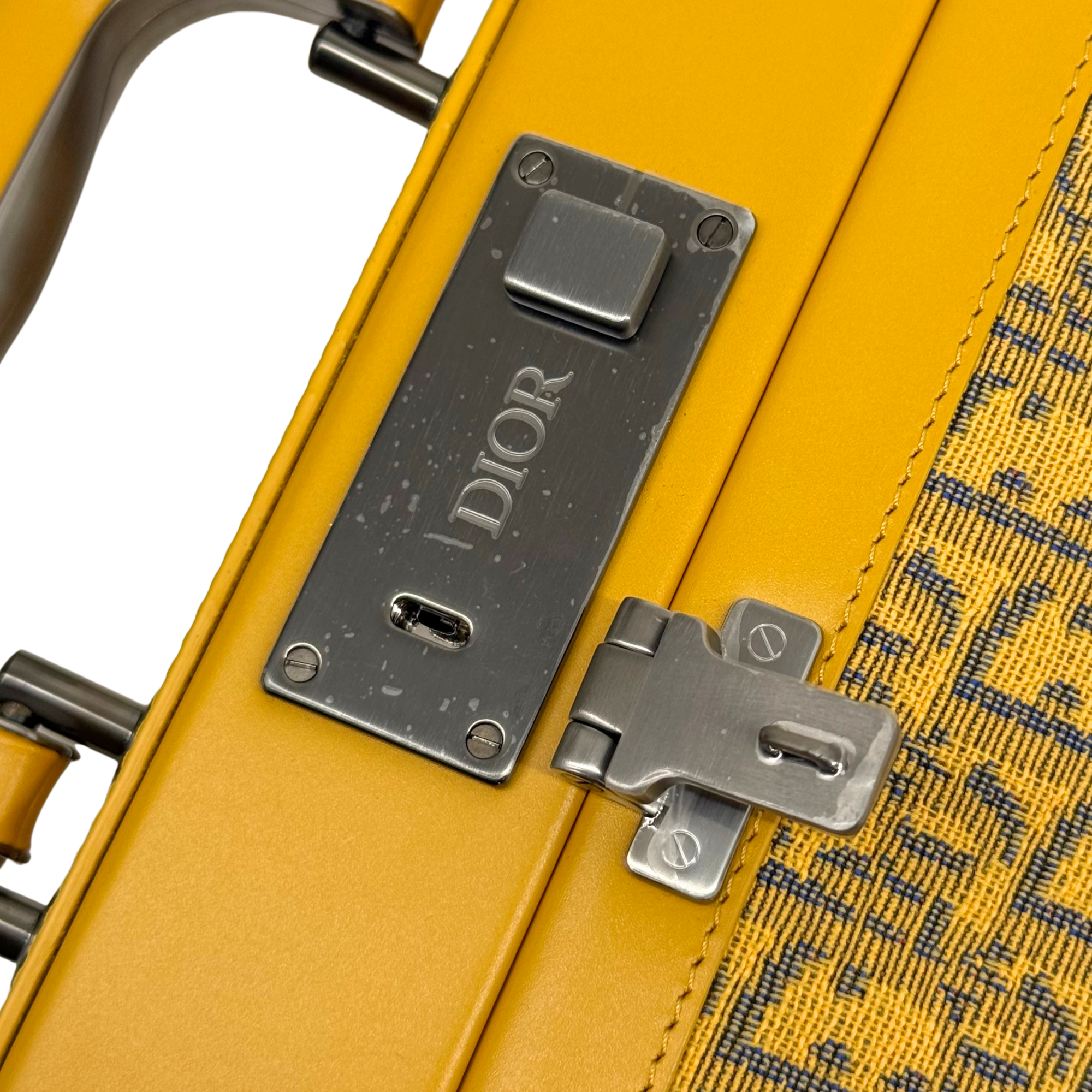 Dior shoulder bag in yellow monogram canvas Oblique and yellow leather (brand new)