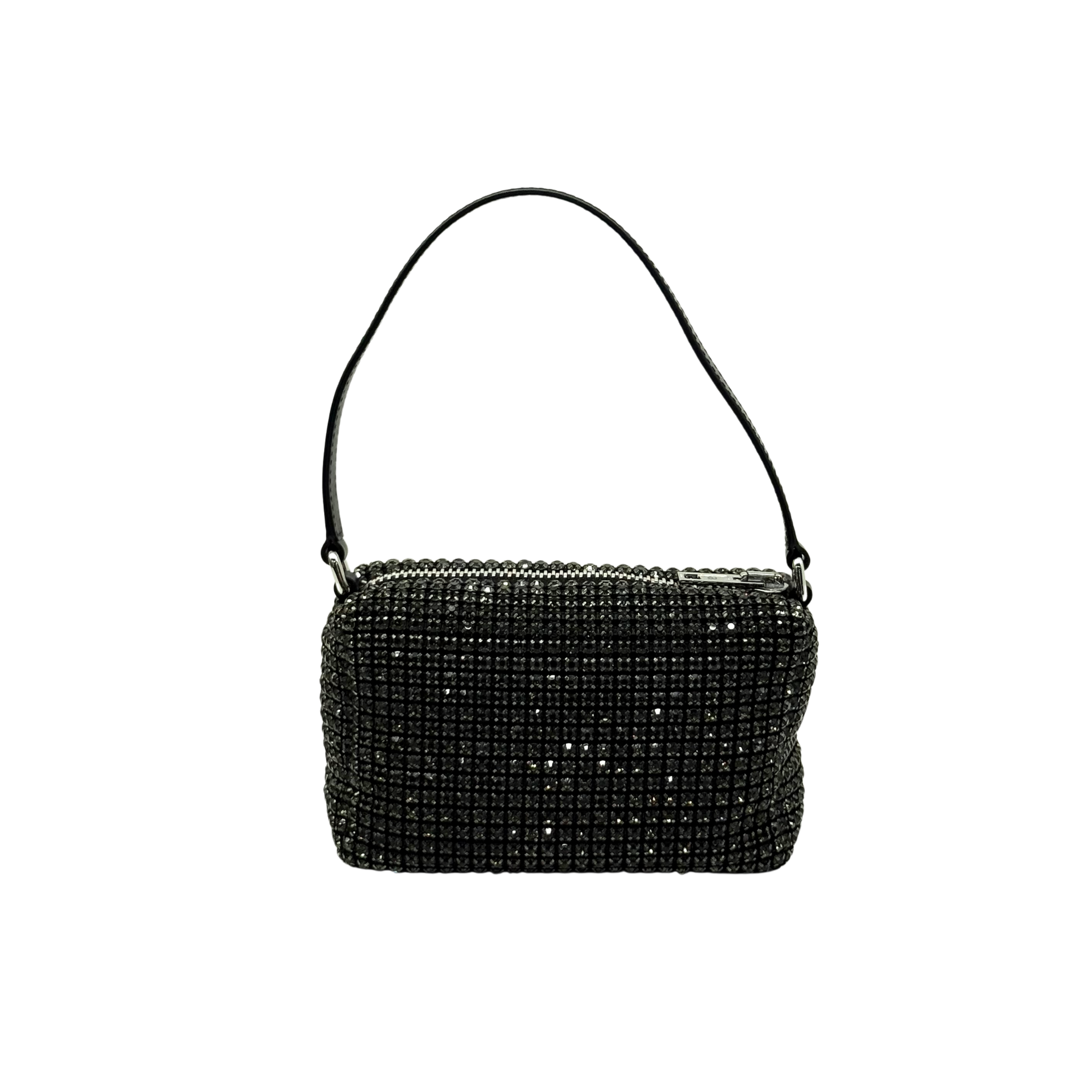 Alexander Wang Mesh Crystal Rhinestone Medium Heiress Pouch Black Silver (brand new)