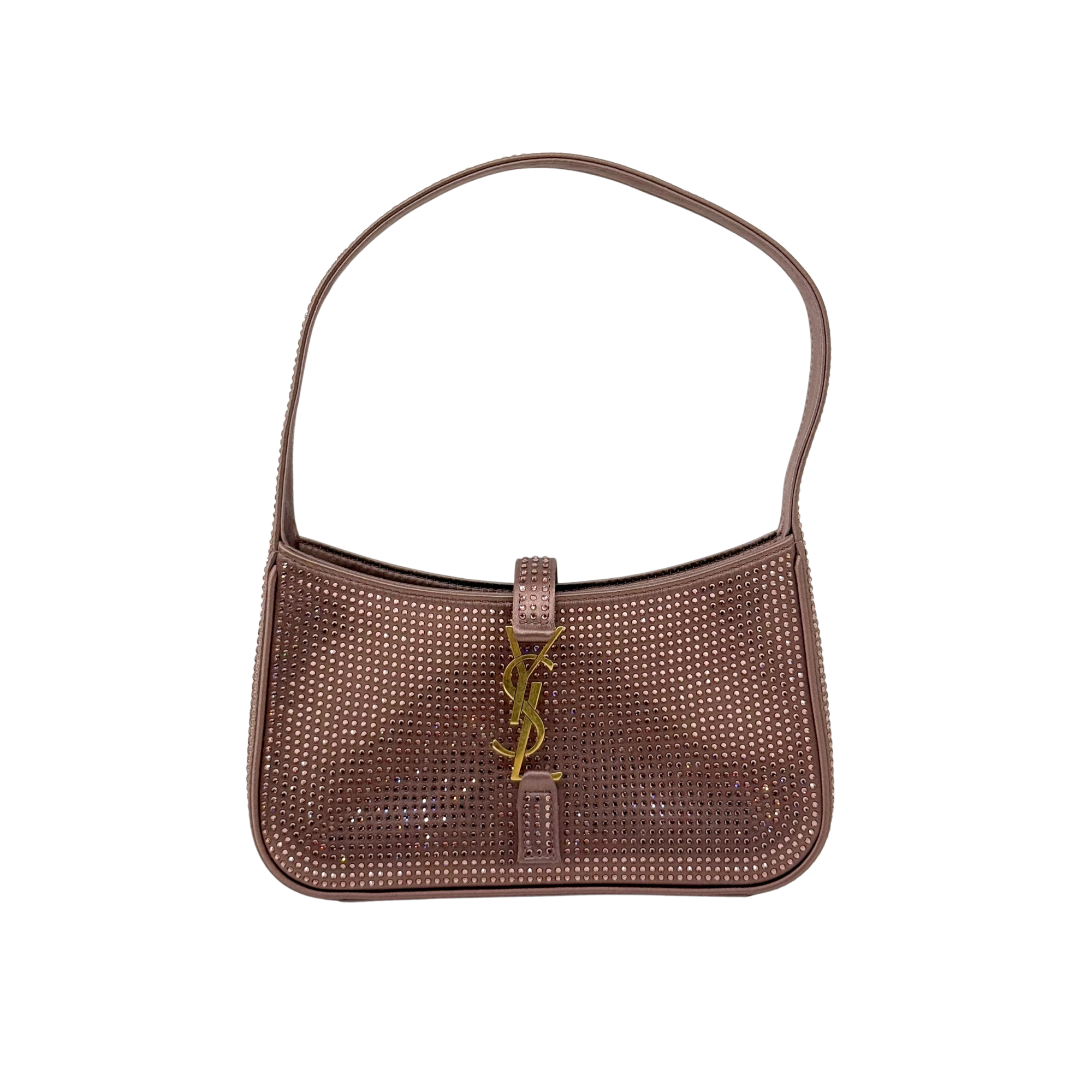 YSL Yves Saint Laurent Mini Le 5 À 7 Hobo Bag in Silk Satin & Crystals  (brand new)