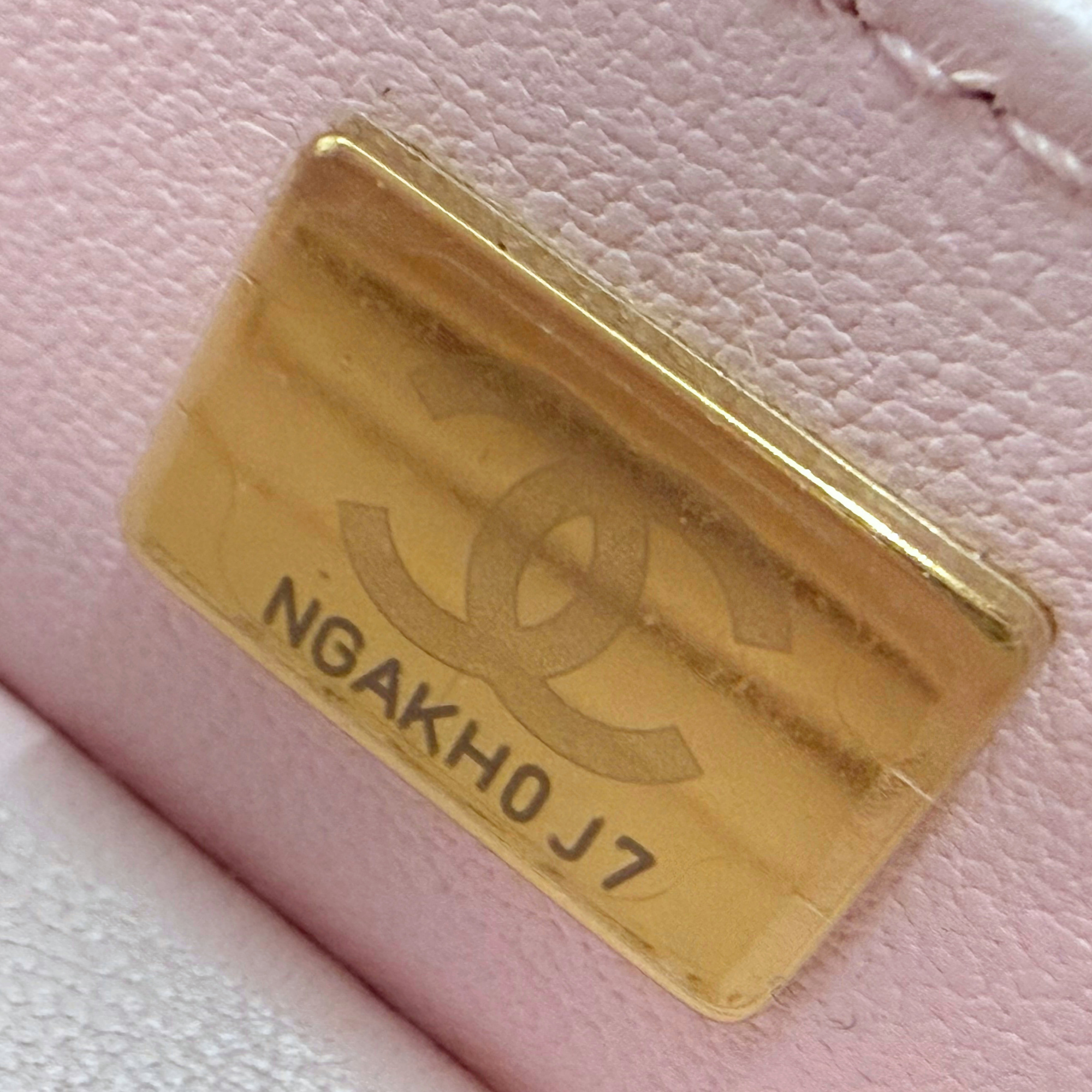 Chanel Pink Vanity Case In Lambskin & Lacquered Metal Microchipped (pre-owned)