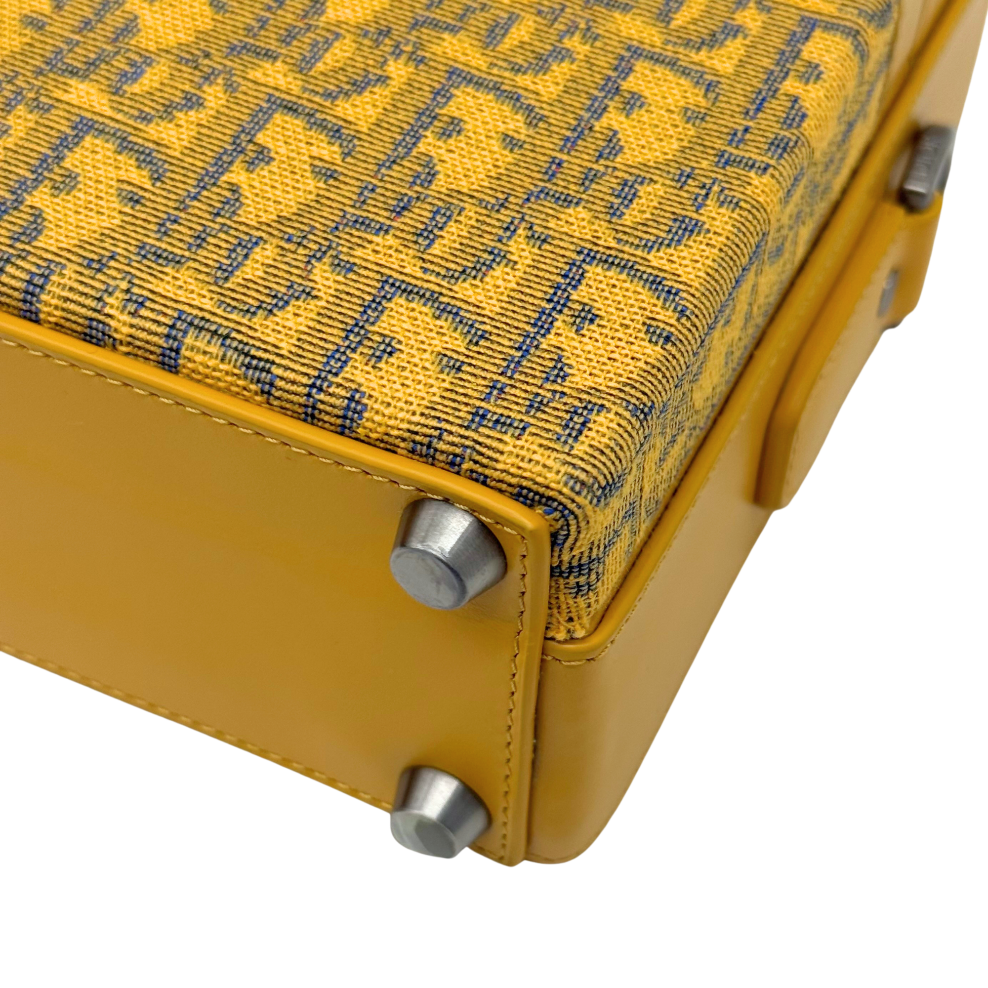 Dior shoulder bag in yellow monogram canvas Oblique and yellow leather (brand new)