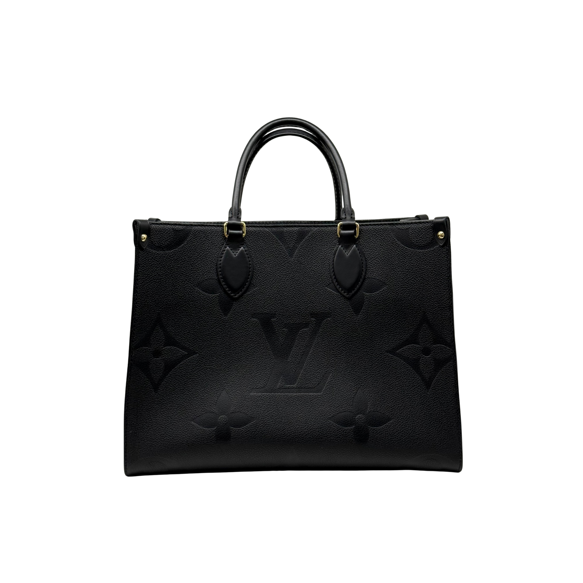 Pre-owned Louis Vuitton black monogram tote bag with short top handles and gold-tone hardware