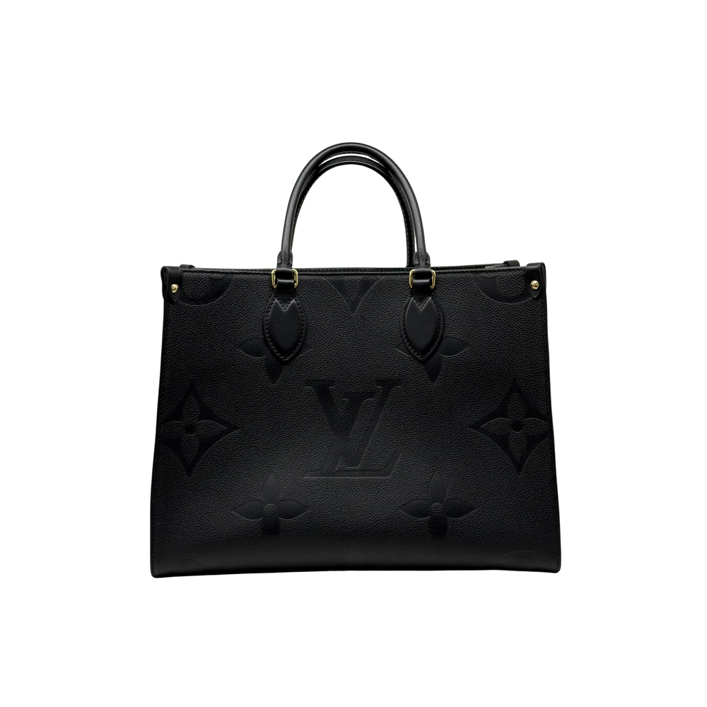 Pre-owned Louis Vuitton black monogram tote bag with short top handles and gold-tone hardware