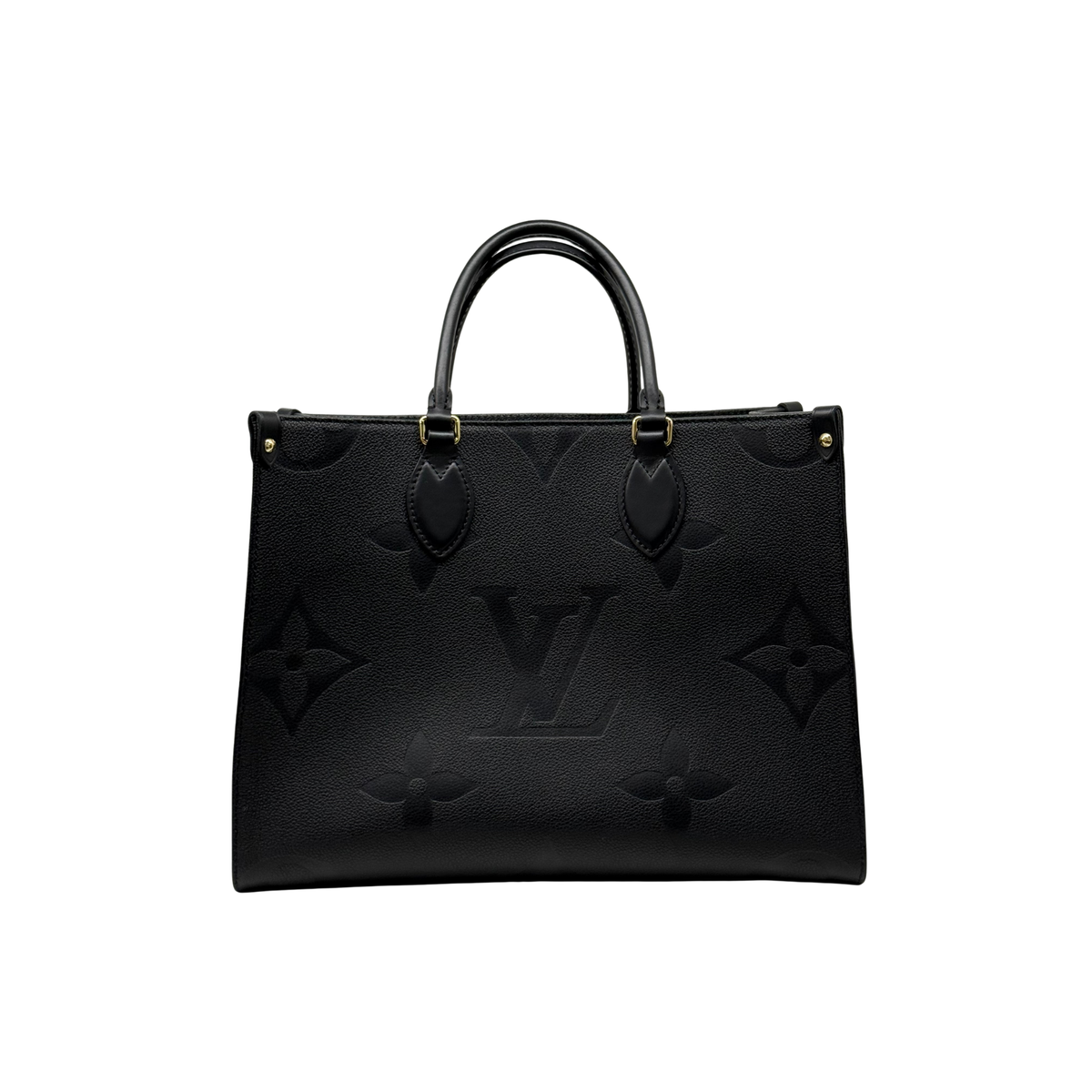 Pre-owned Louis Vuitton black monogram tote bag with short top handles and gold-tone hardware