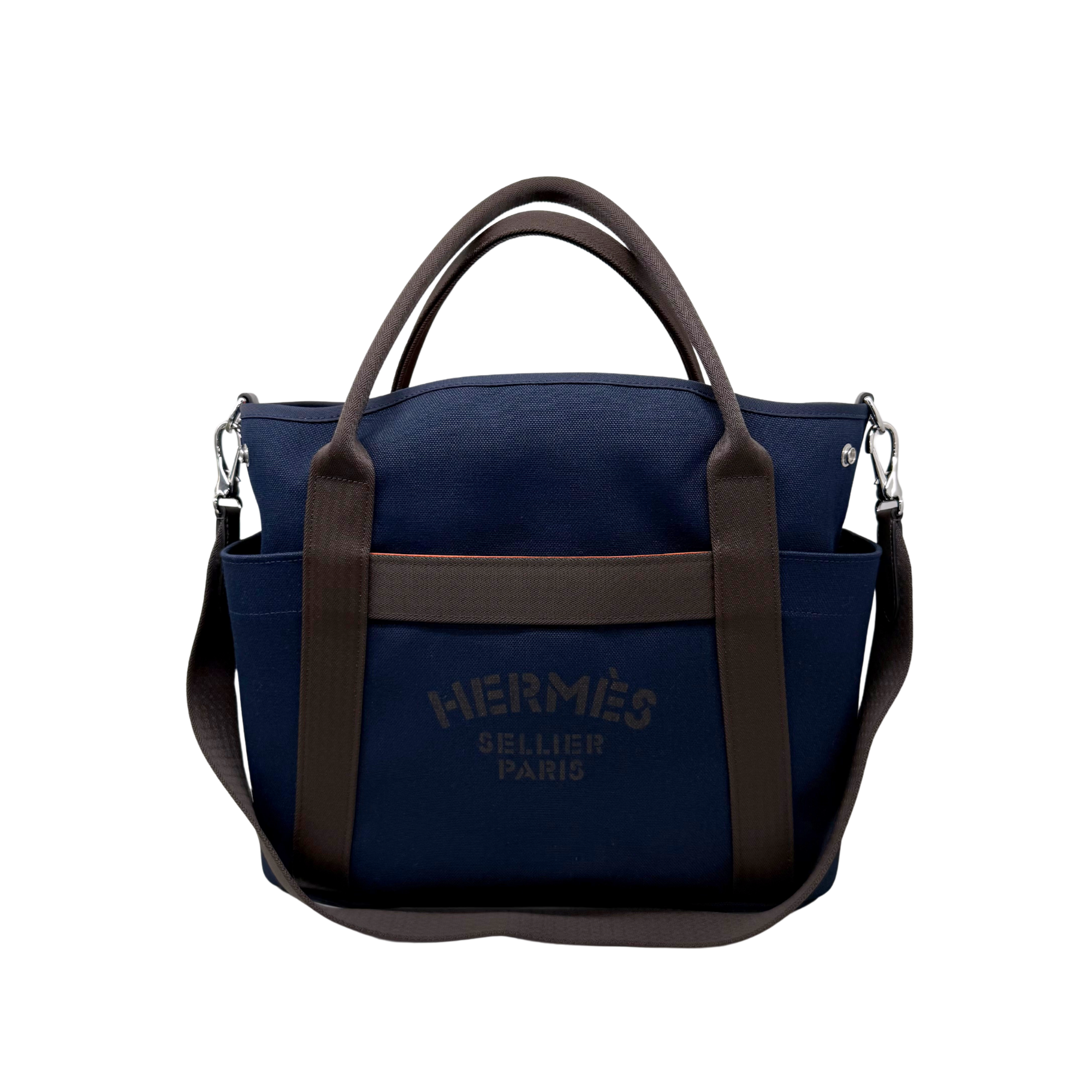 Hermes blue brown bag