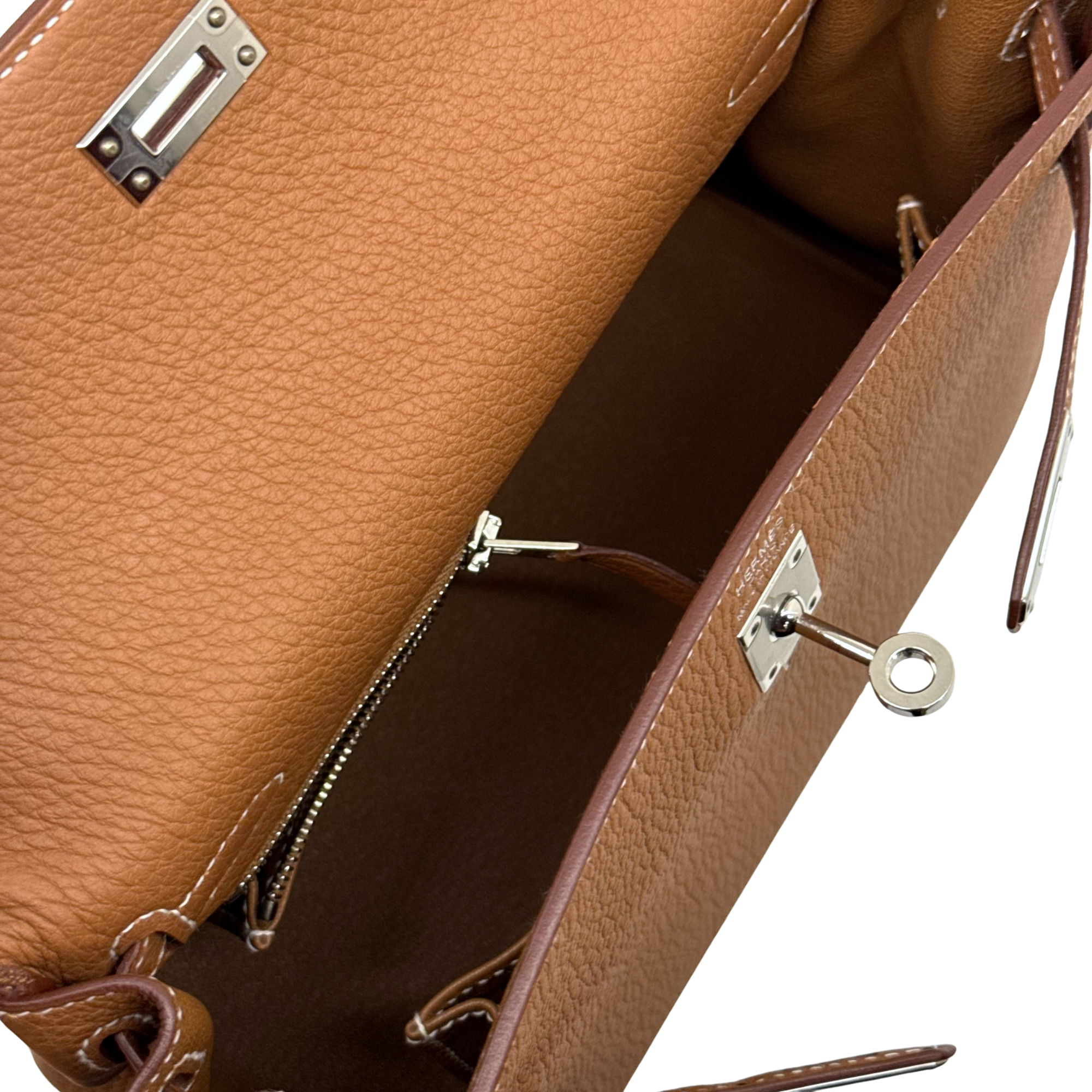 Hermès 2025 Kelly 25 Retourne Togo Gold PHW (pre-owned)