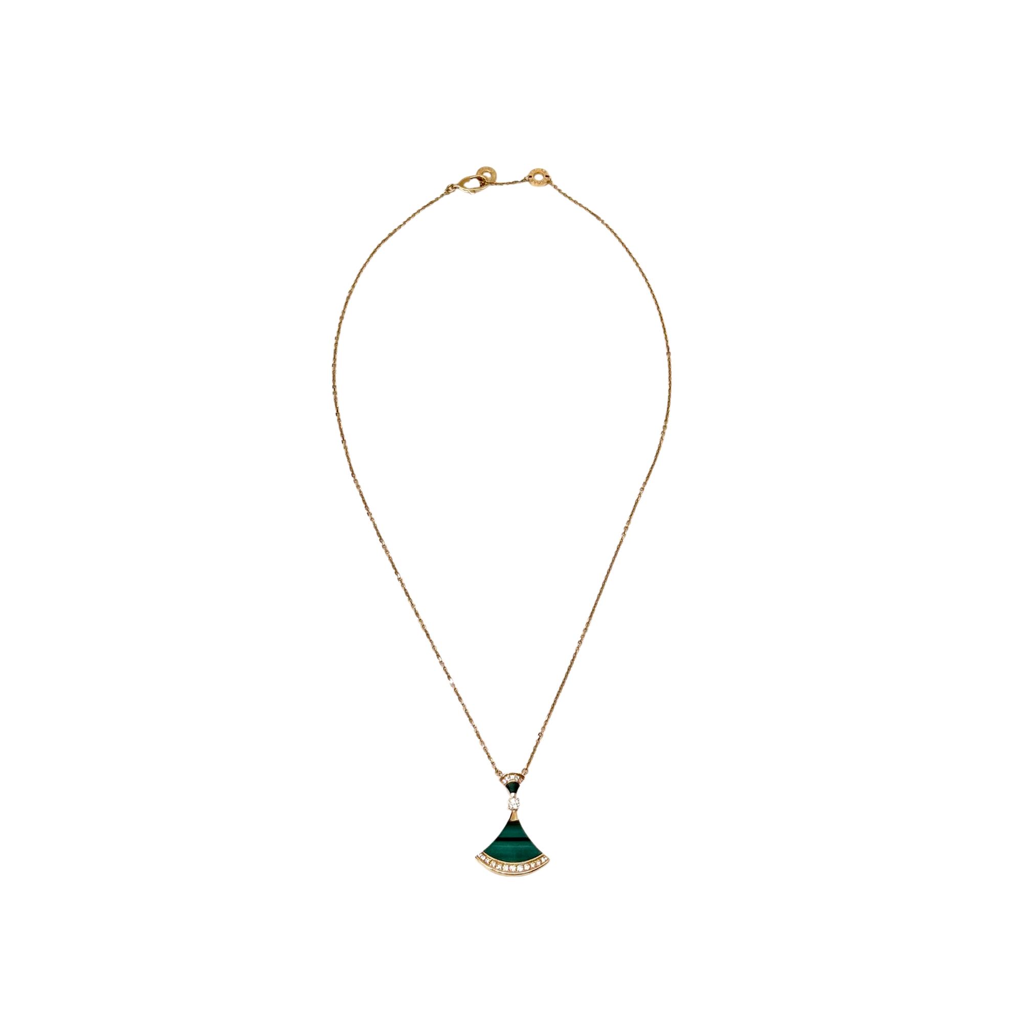 Bvlgari Rose Gold Divas' Dream Malachite Diamond Pavé Necklace (pre-owned)