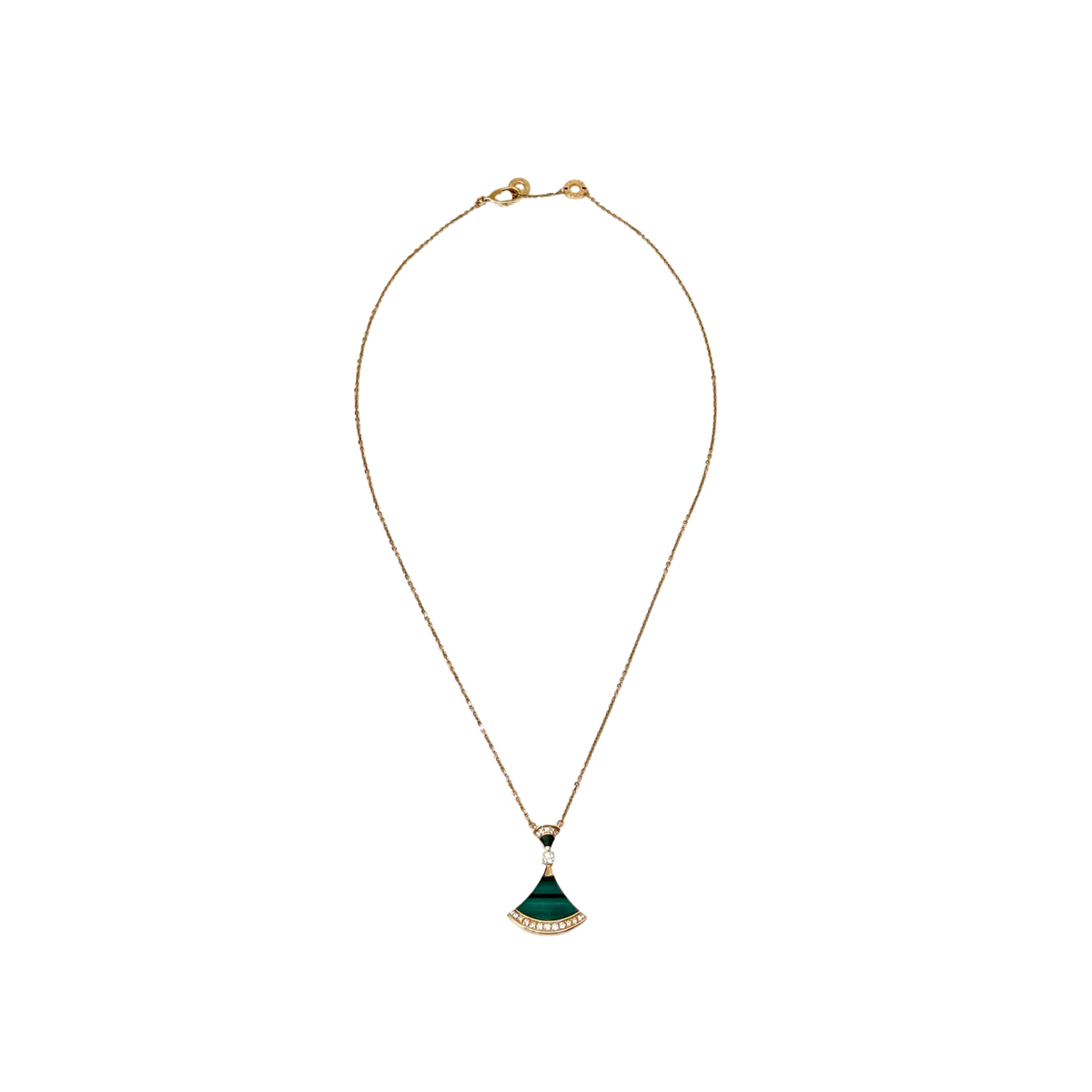 Bvlgari Rose Gold Divas' Dream Malachite Diamond Pavé Necklace (pre-owned)