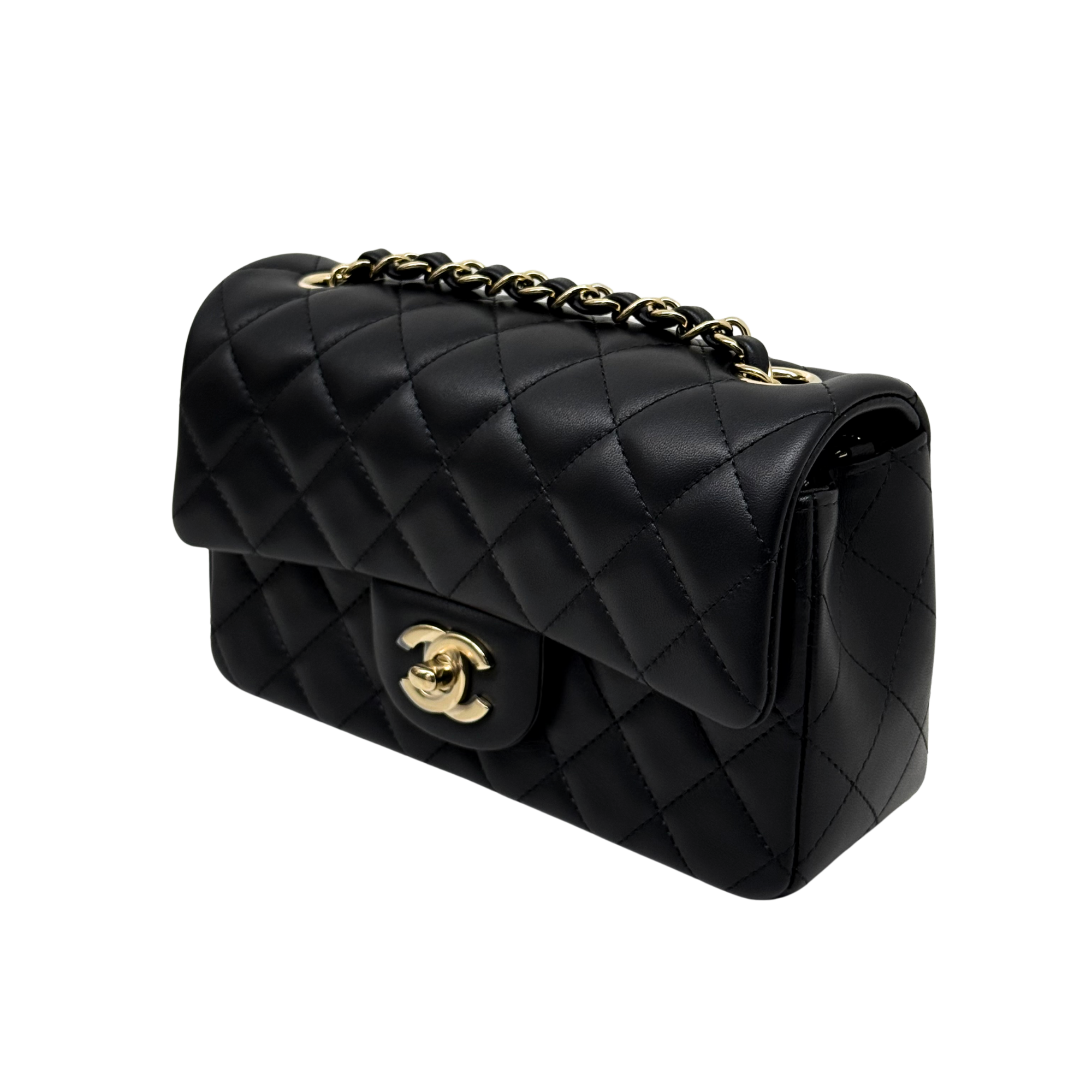 Chanel black bag soft leather gold hardware
