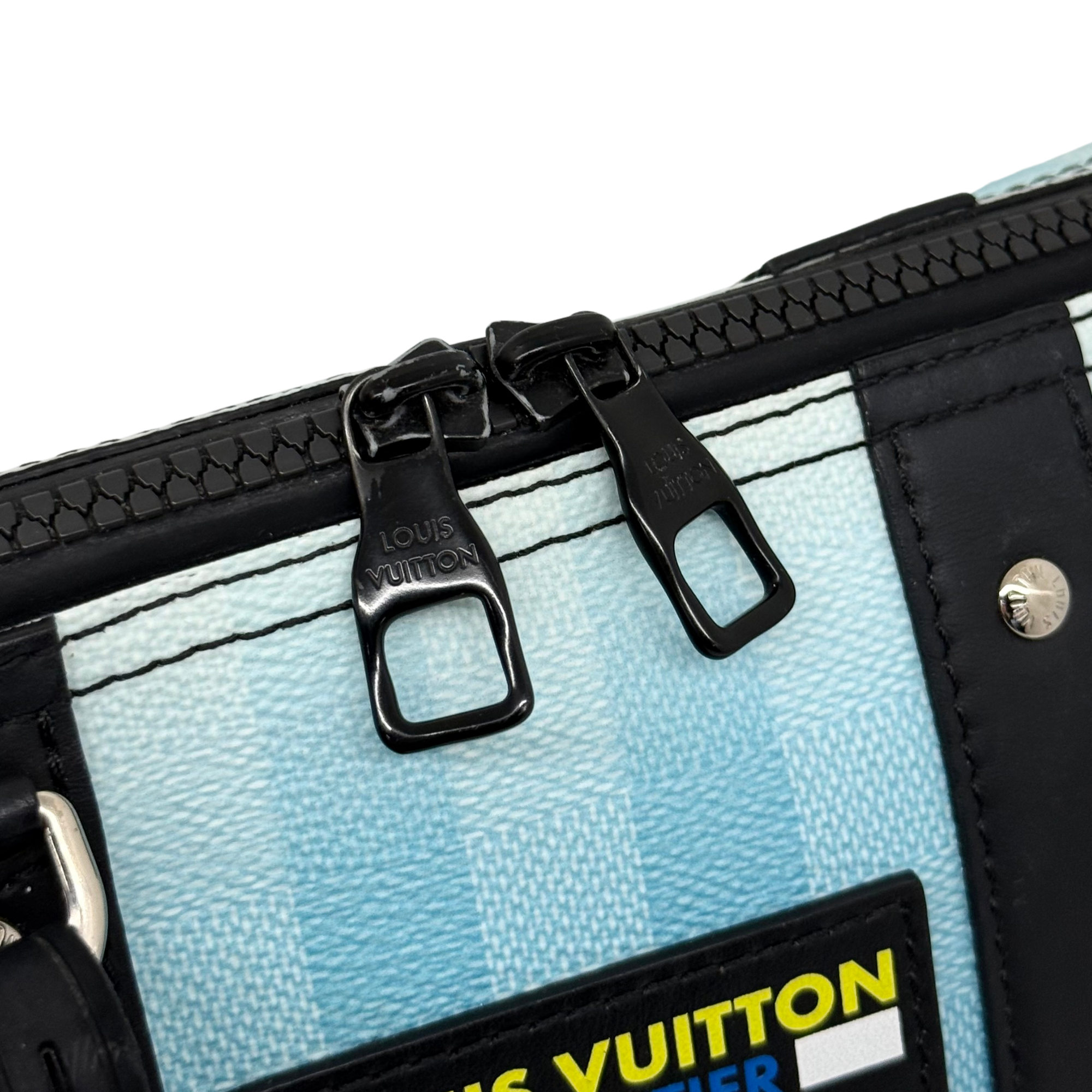 Louis Vuitton x Virgil Abloh Gradient Blue Damier Stripes City Keepall bag (pre-owned)
