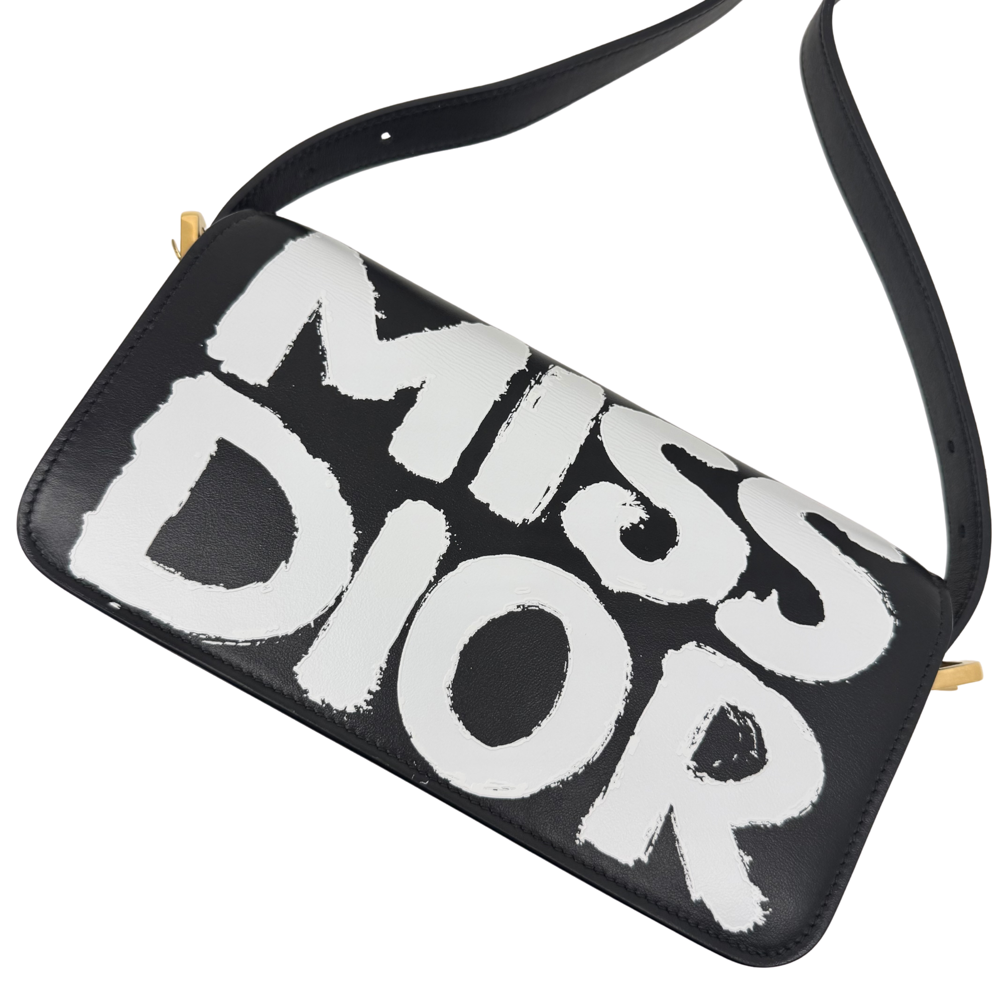 Dior Calfskin Graffiti Printed Miss Dior Flap Black White (brand new)