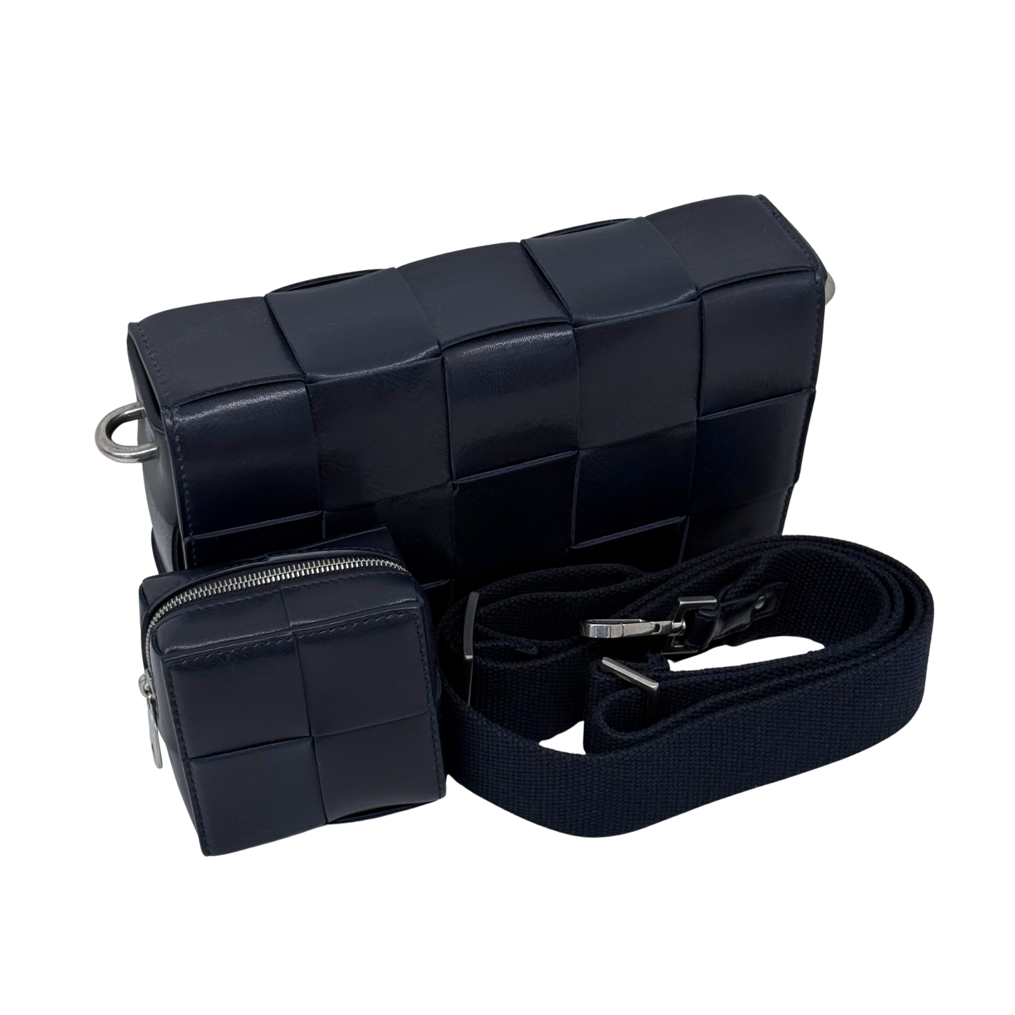 Bottega Veneta Leather Cassette Cross-Body Bag Navy Blue (brand new)