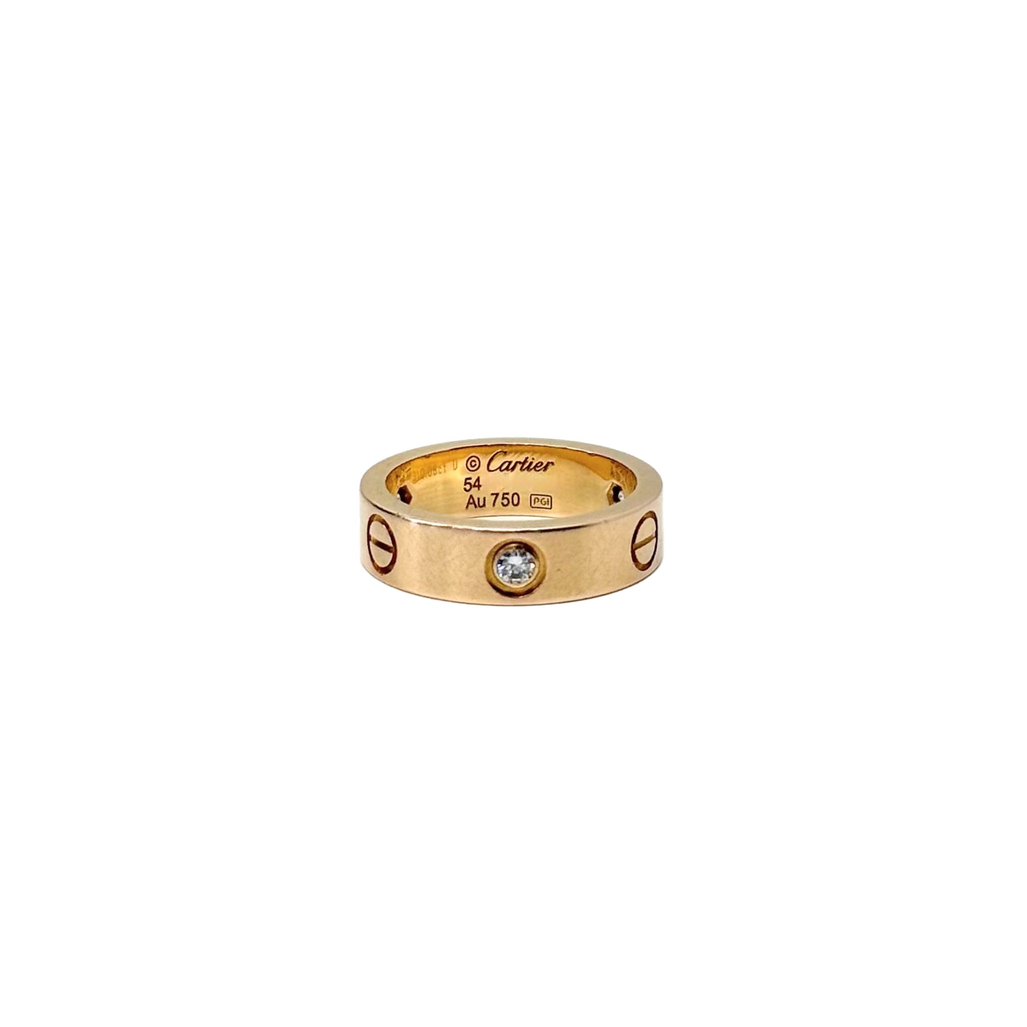 Cartier Love Ring 18k Yellow Gold with 3 Diamonds (pre-owned)