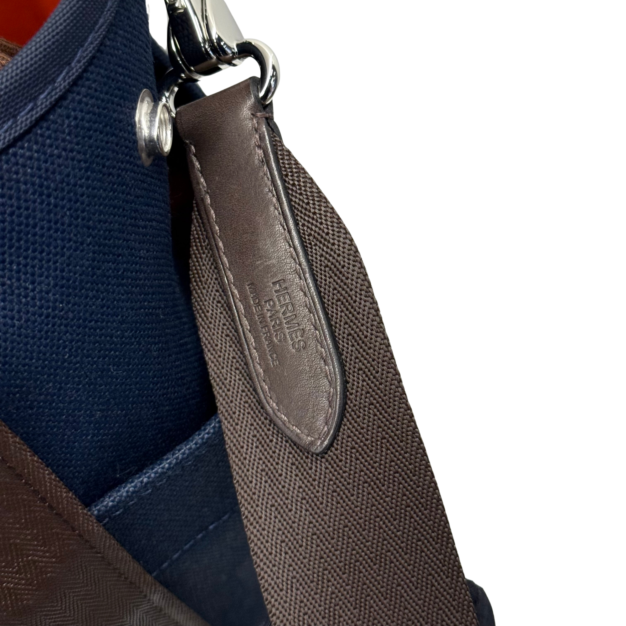 Hermes blue brown bag