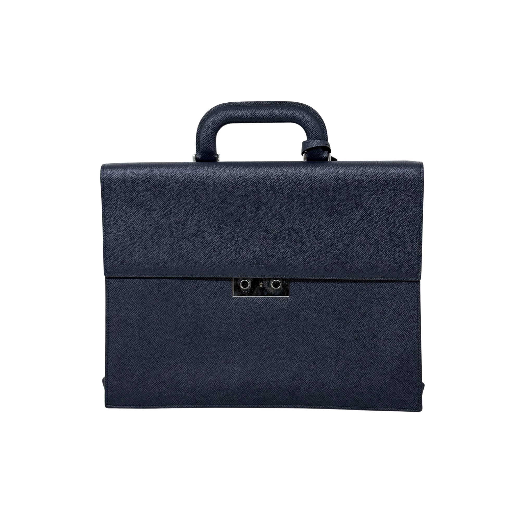 Bally Navado Leather Briefcase Navy Blue (pre-owned)