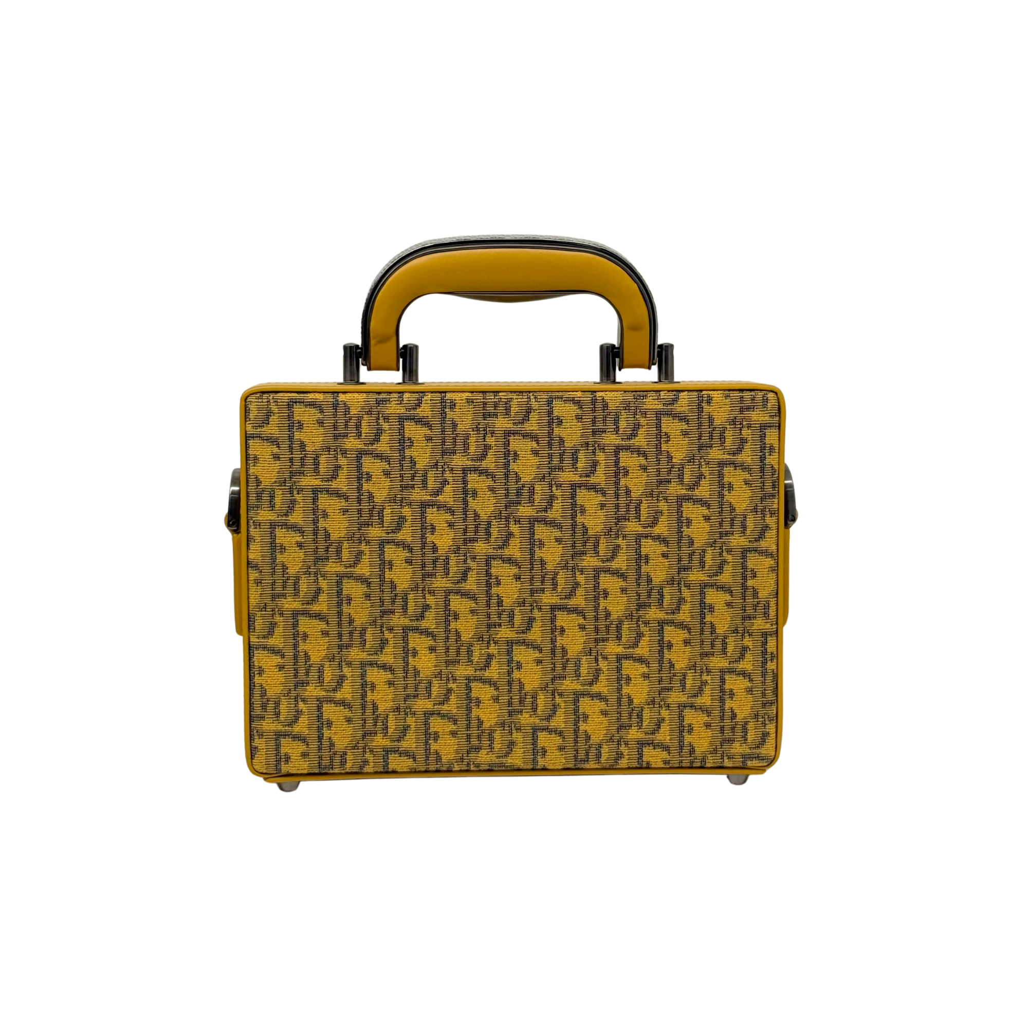 Dior shoulder bag in yellow monogram canvas Oblique and yellow leather (brand new)