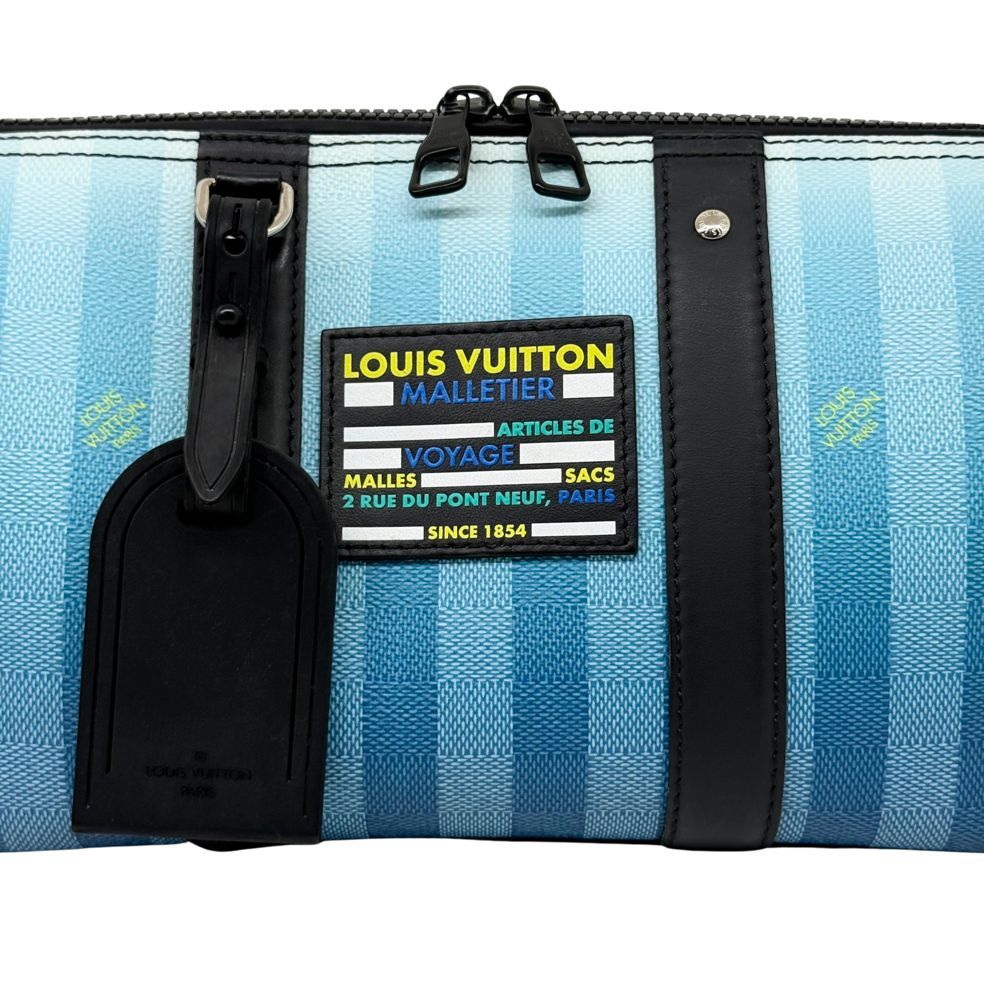 Louis Vuitton x Virgil Abloh Gradient Blue Damier Stripes City Keepall bag (pre-owned)