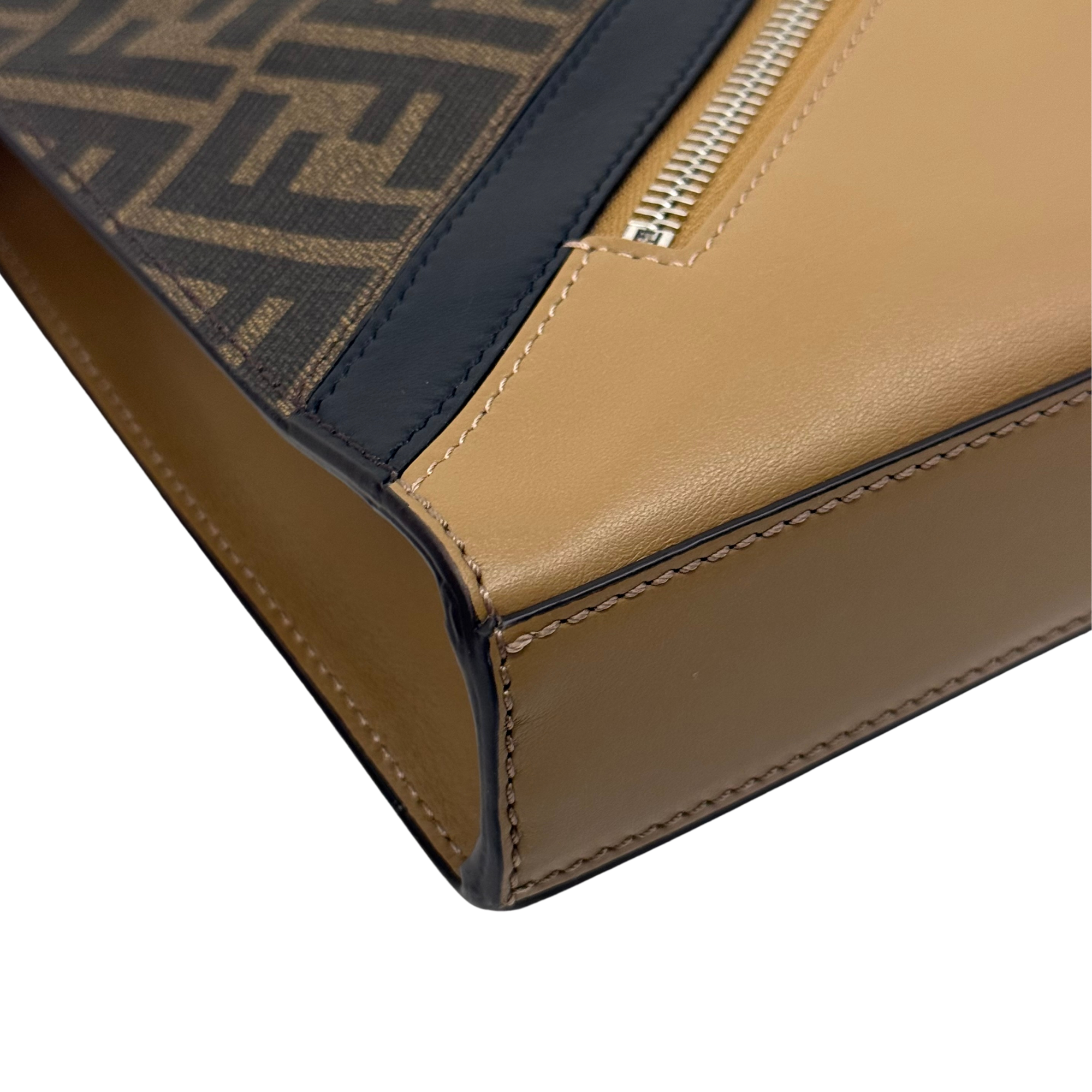 Fendi Tri Color Coated Canvas and Leather Diagonal Wristlet Pouch (pre-owned)