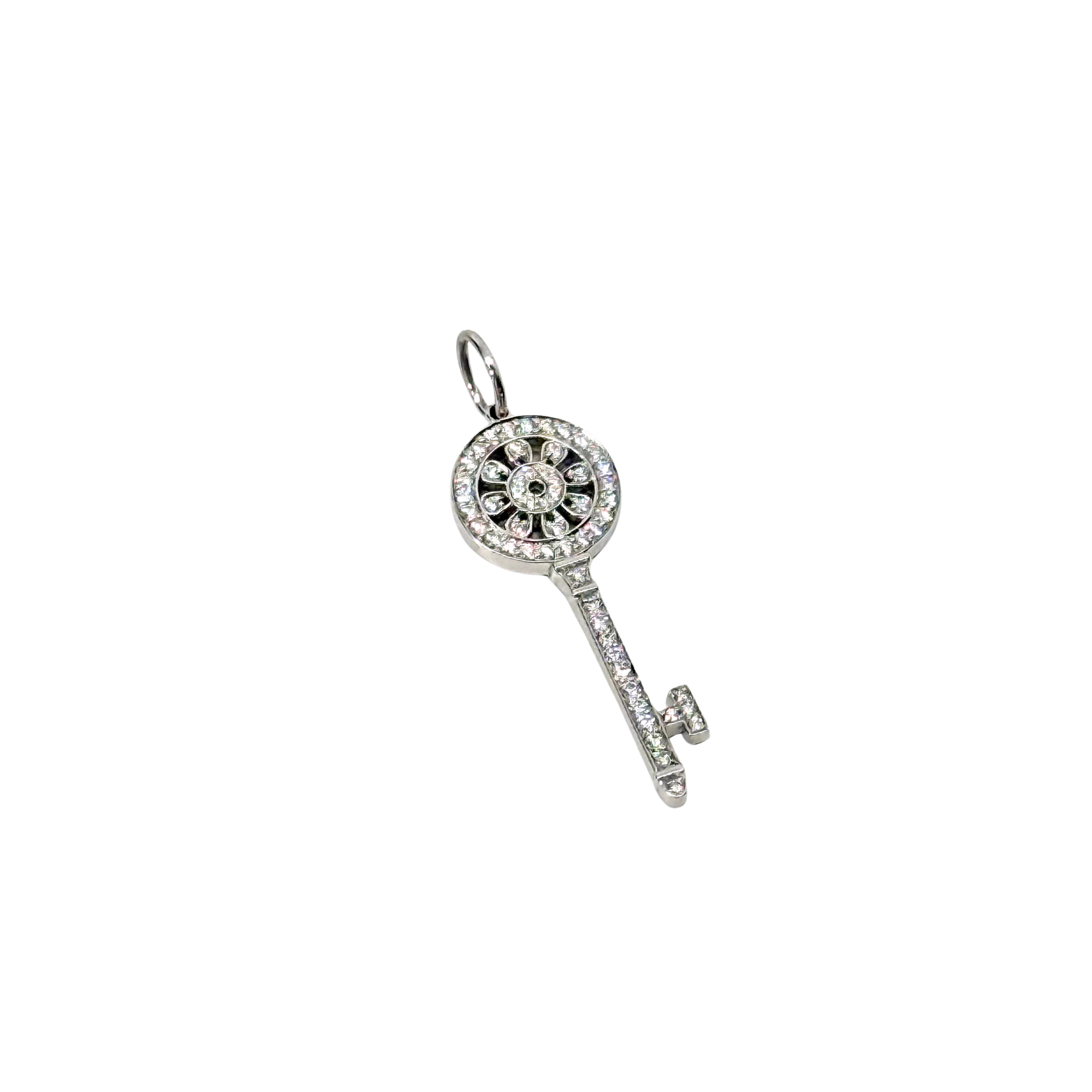 Tiffany & Co. Petals Key Diamond Platinum Pendant 18k White Gold (brand new)