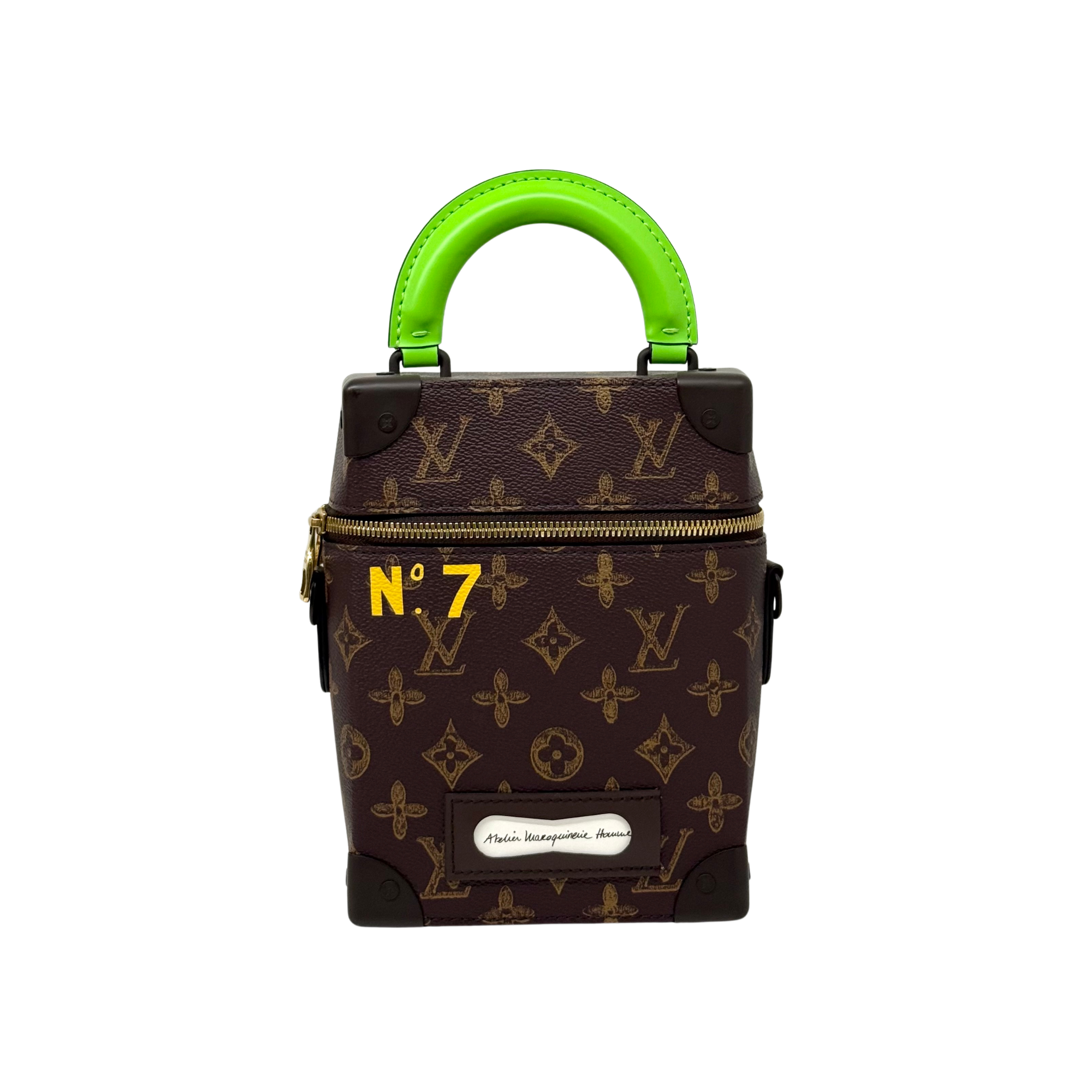 Louis Vuitton Monogram No7 Vertical Box Trunk satchel green and brown (pre-owned)
