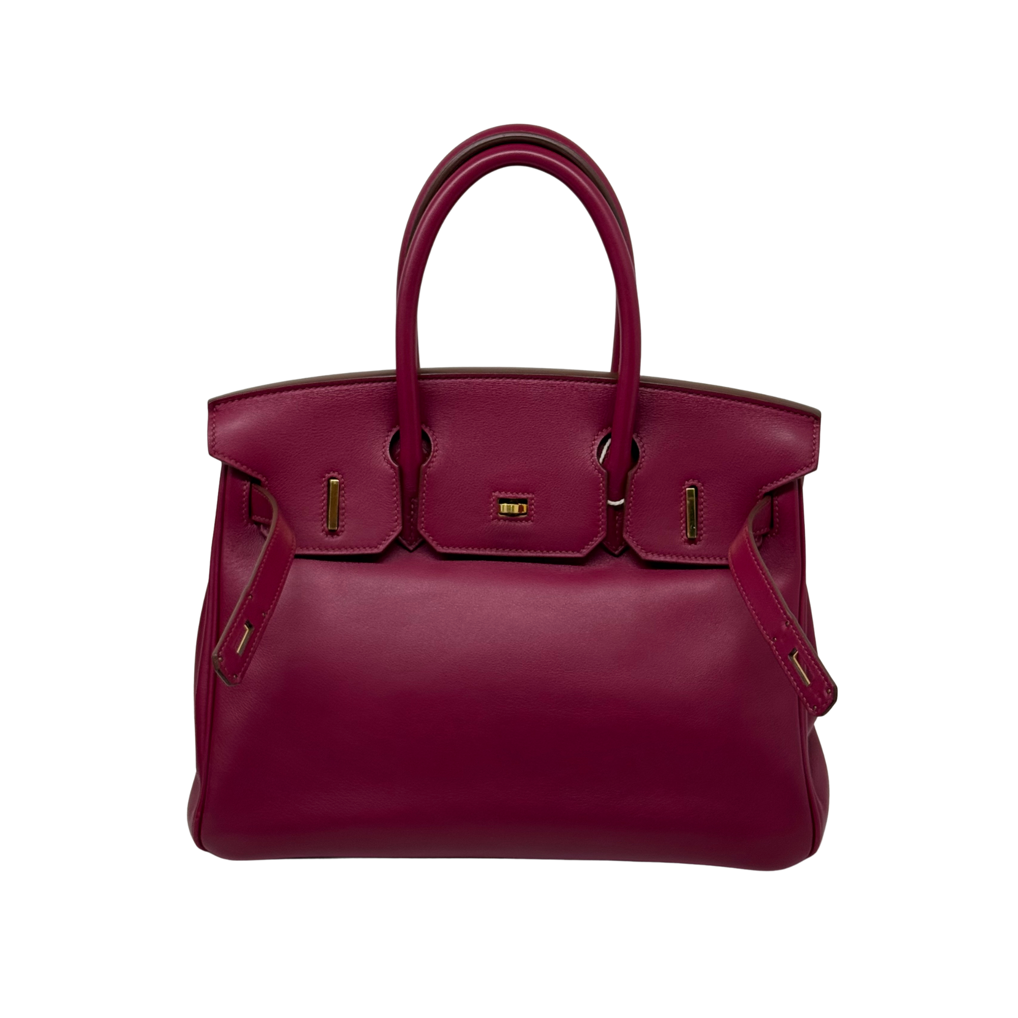 Hermès Birkin 30 magenta leather tote bag with top handles