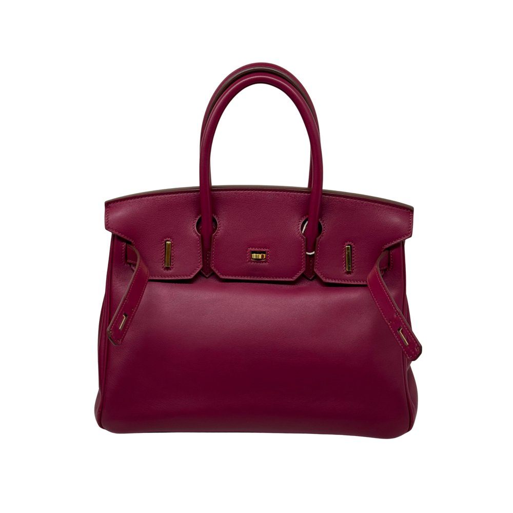 Hermès Birkin 30 magenta leather tote bag with top handles