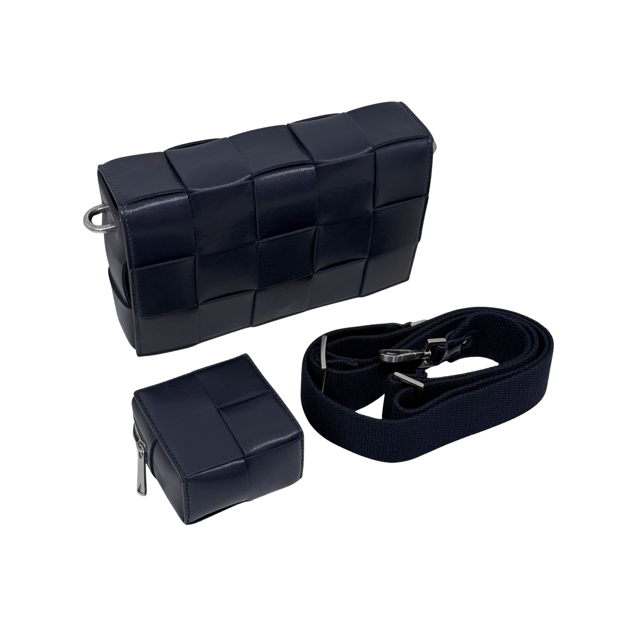 Bottega Veneta Leather Cassette Cross-Body Bag Navy Blue (brand new)