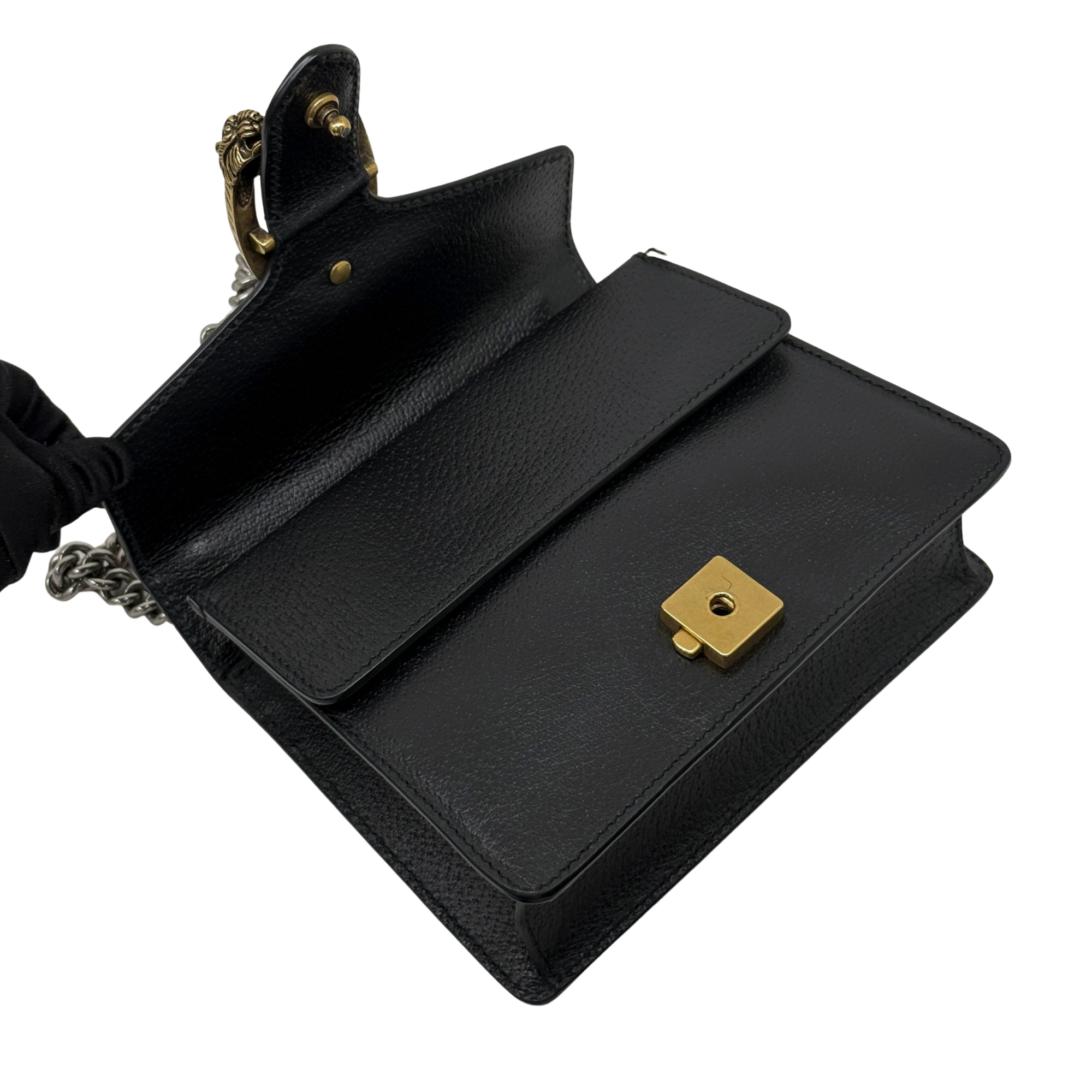 Gucci Black Mini Leather Dionysus Shoulder Bag (pre-owned)