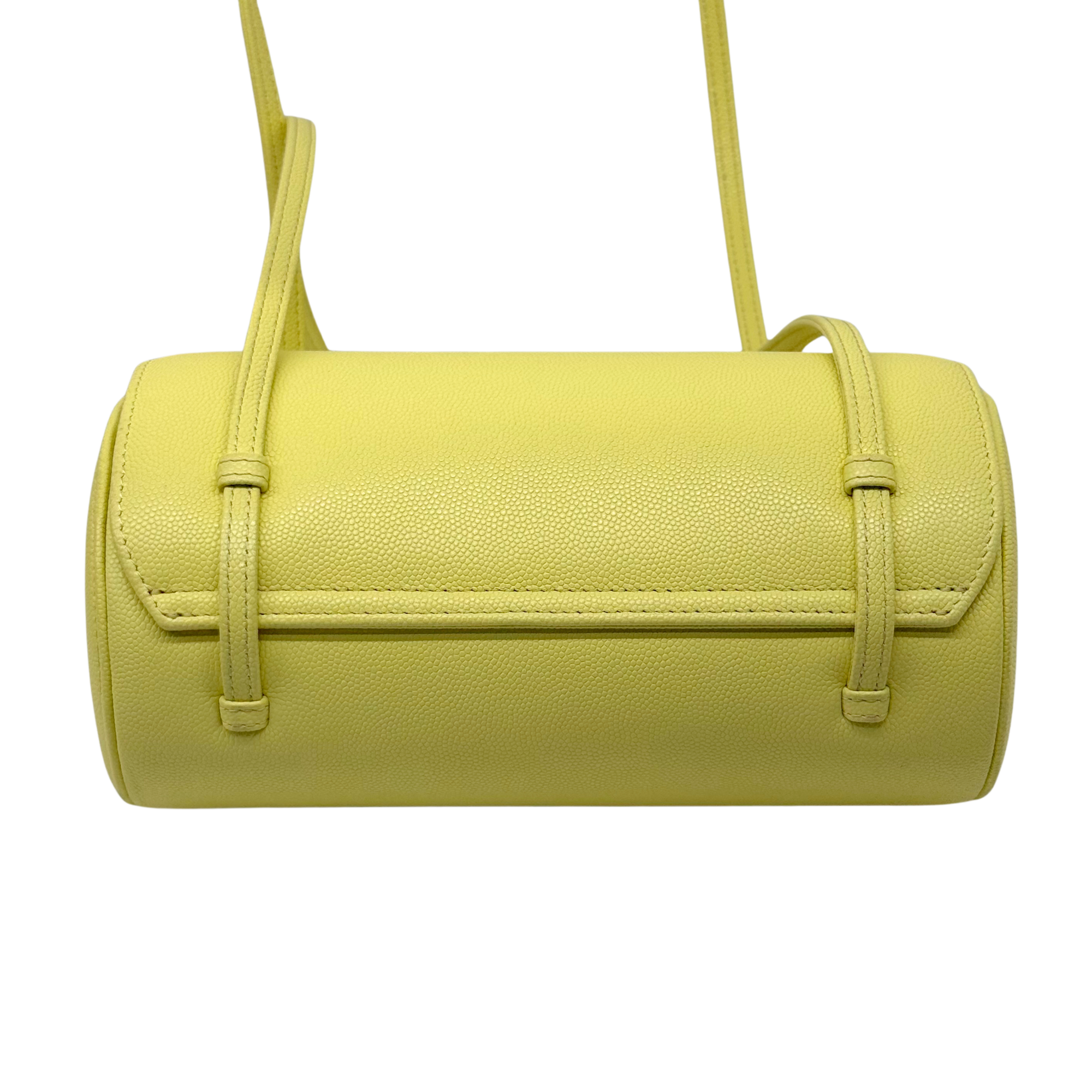 Chanel Preppy Coco Small Light Yellow Shiny Caviar Leather Bowling Bag (pre-owned)
