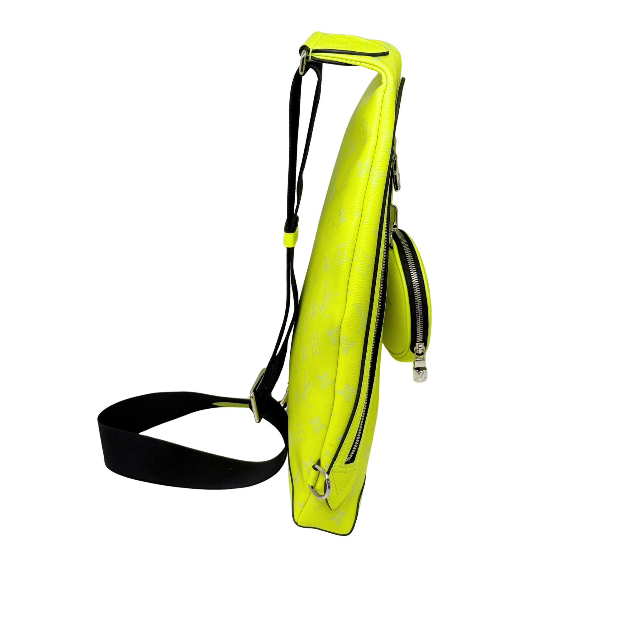 Louis Vuitton Duo Sling Bag Monogram Taigarama crossbody bag neon yellow (pre-owned)