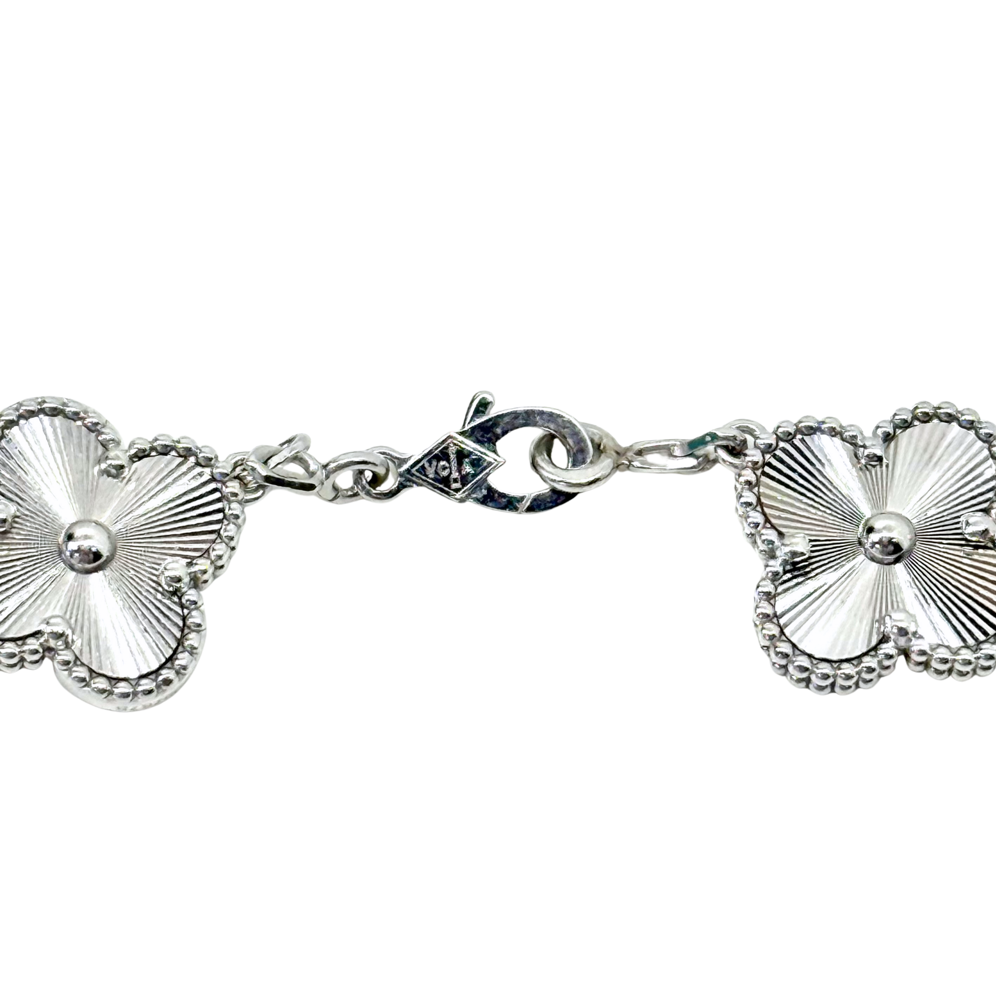 Van Cleef Vintage Alhambra bracelet, 5 motifs 18k White Gold (pre-owned)