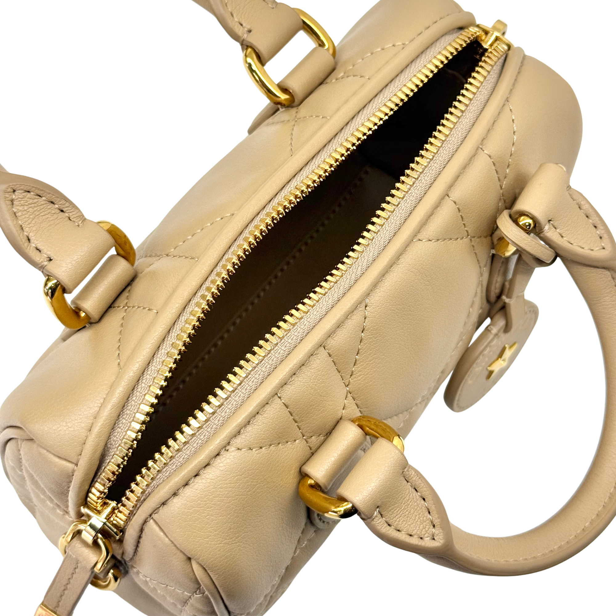 Dior Nano Dior Groove 17 Bag In Calfskin Leather With Gold Hardware Biscuit (brand new)