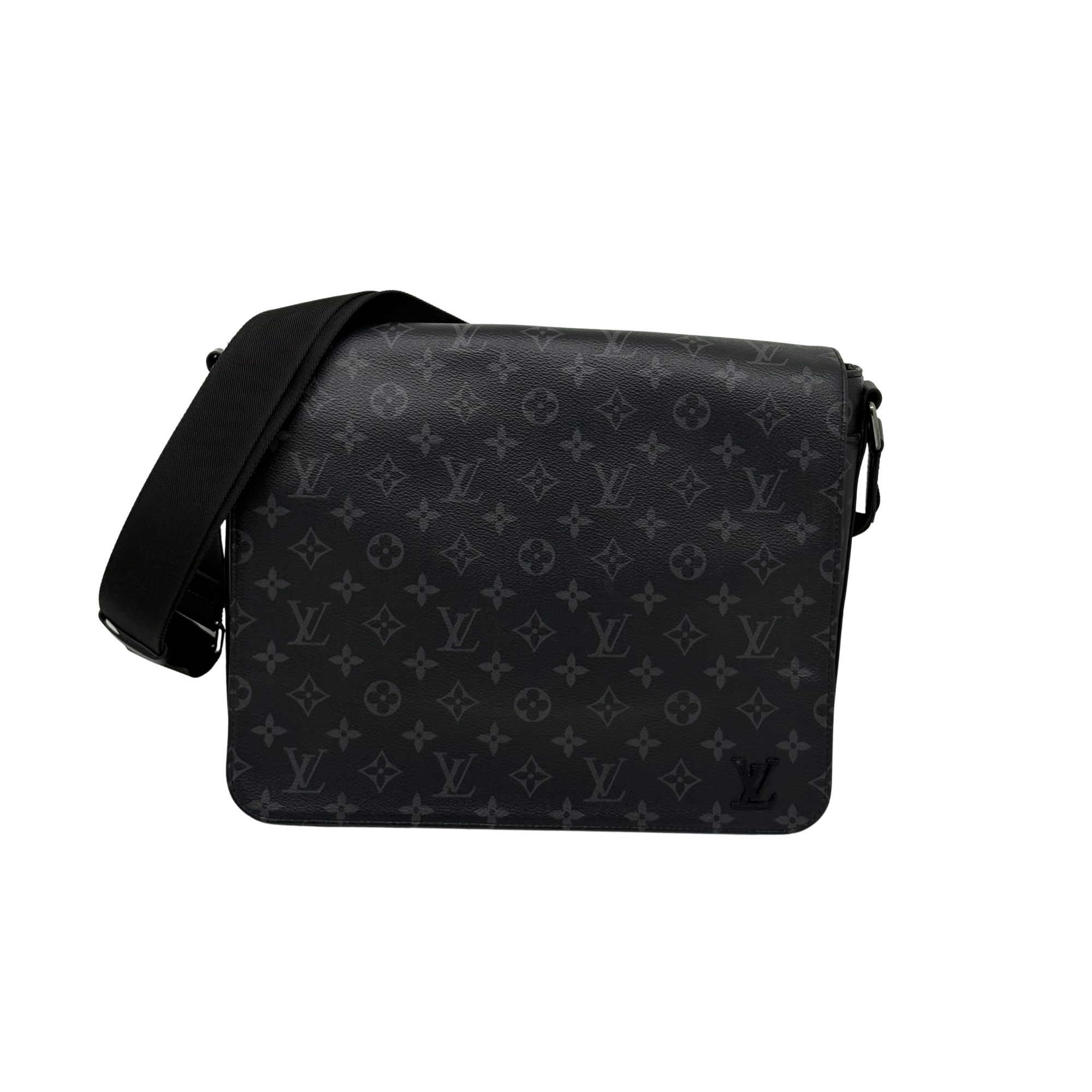 Louis Vuitton District Messenger Bag Monogram Eclipse Canvas MM crossbody bag black (pre-owned)