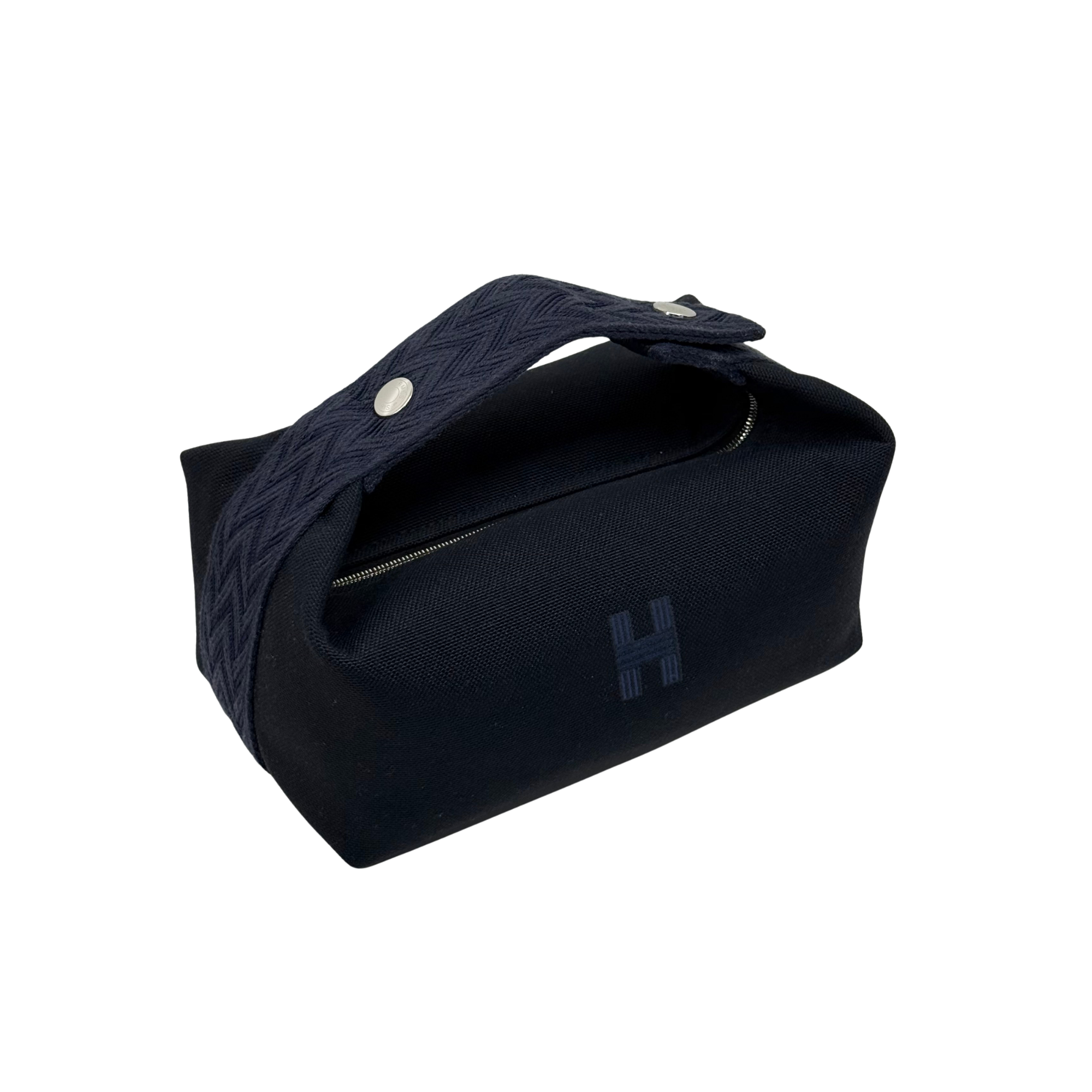 Hermès Bleu Nuit Canvas Small Bride-A-Brac Pouch (pre-owned)
