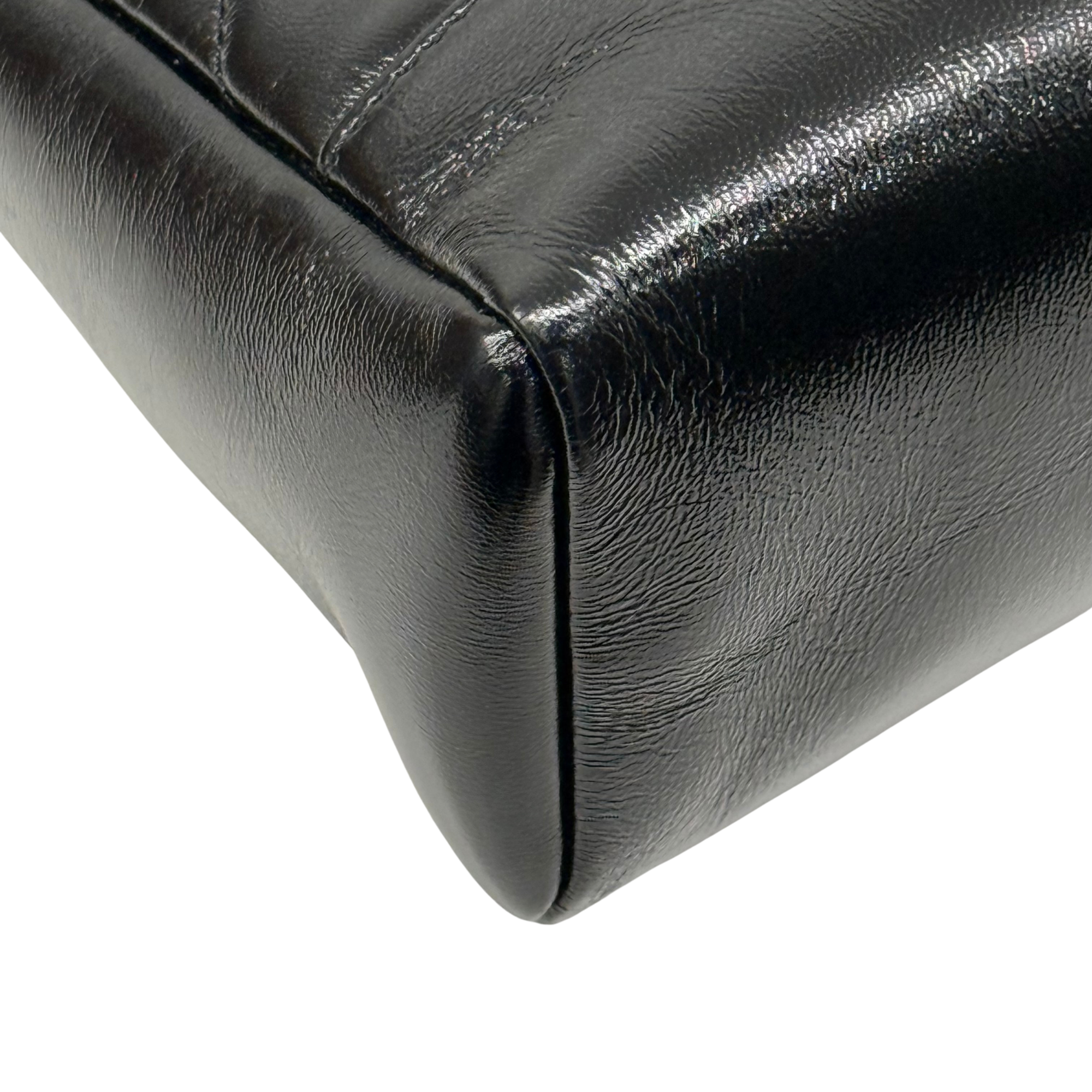 Chanel black bag leather handle