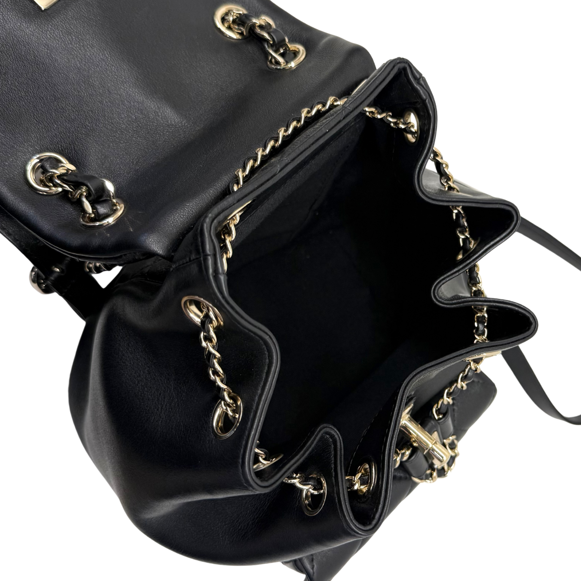 Chanel black backpack bag